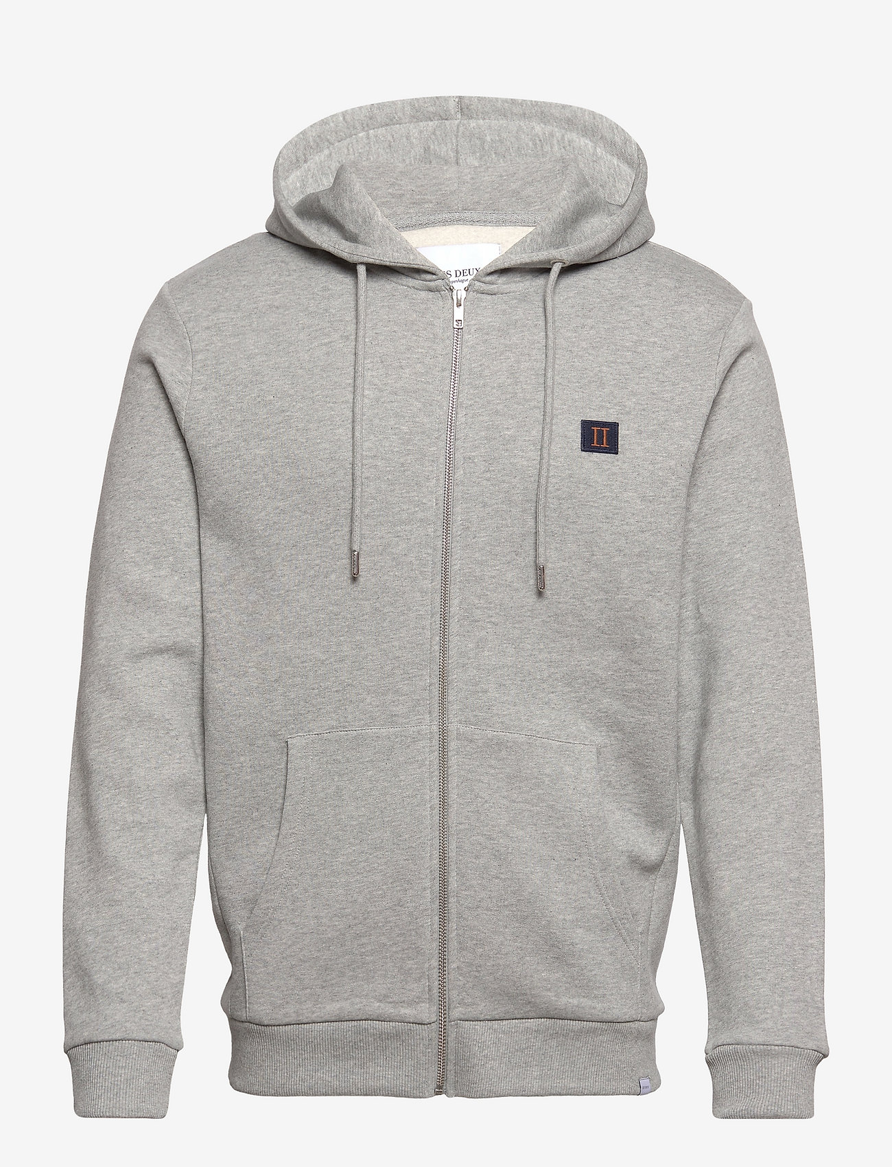 Les Deux - Piece Zipper Hoodie SMU - hoodies - light grey melange/dark navy-rusty brown - 0