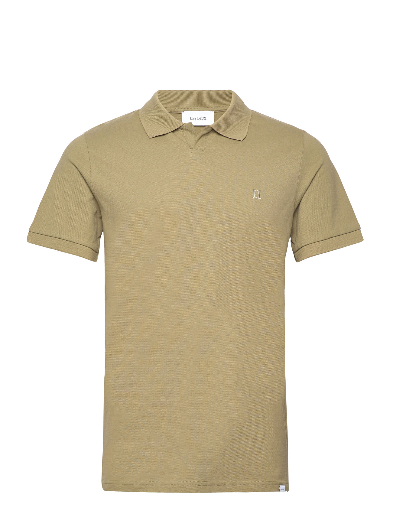 Piqué Polo Tops Polos Short-sleeved Khaki Green Les Deux