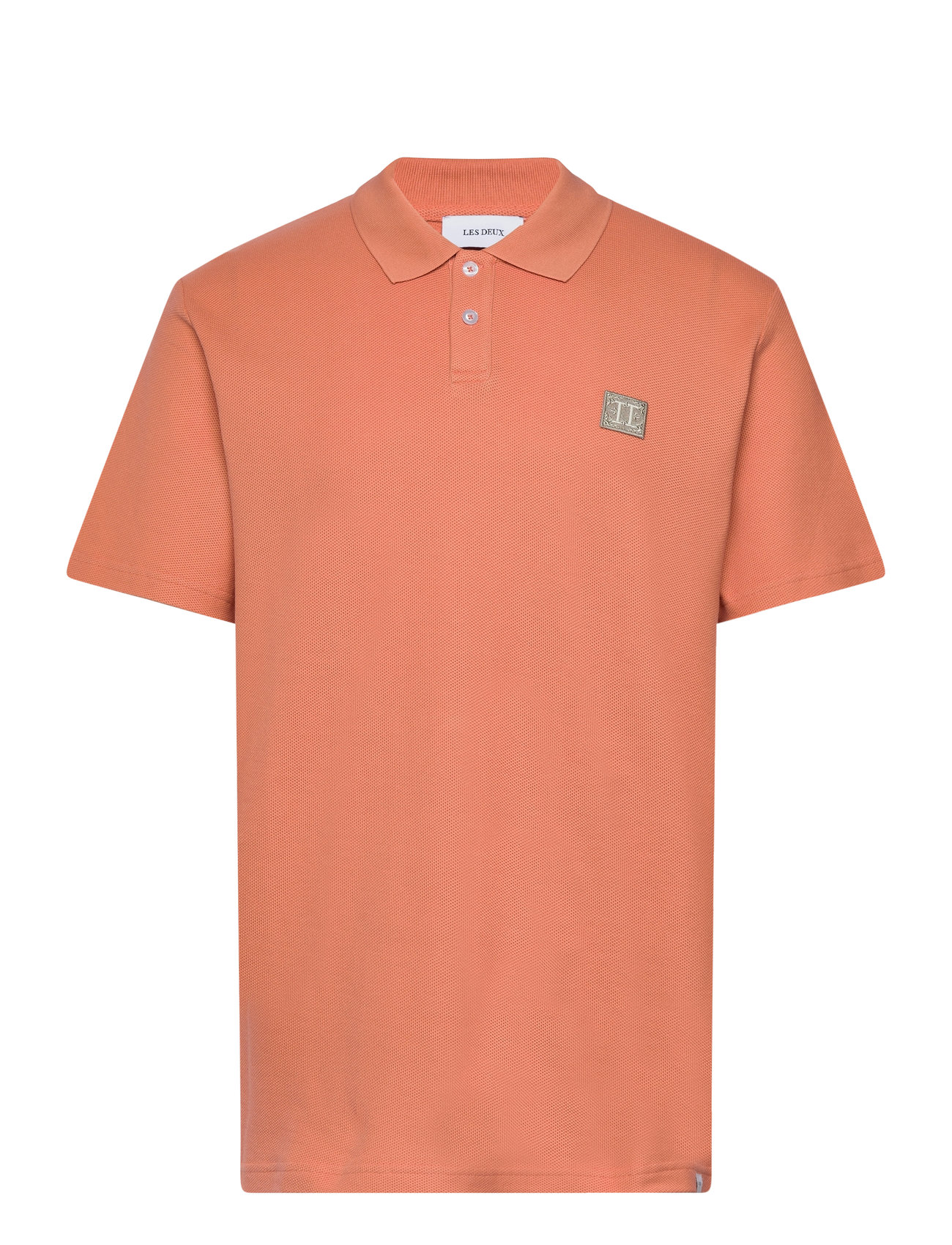 Piece Pique Polo Tops Polos Short-sleeved Orange Les Deux