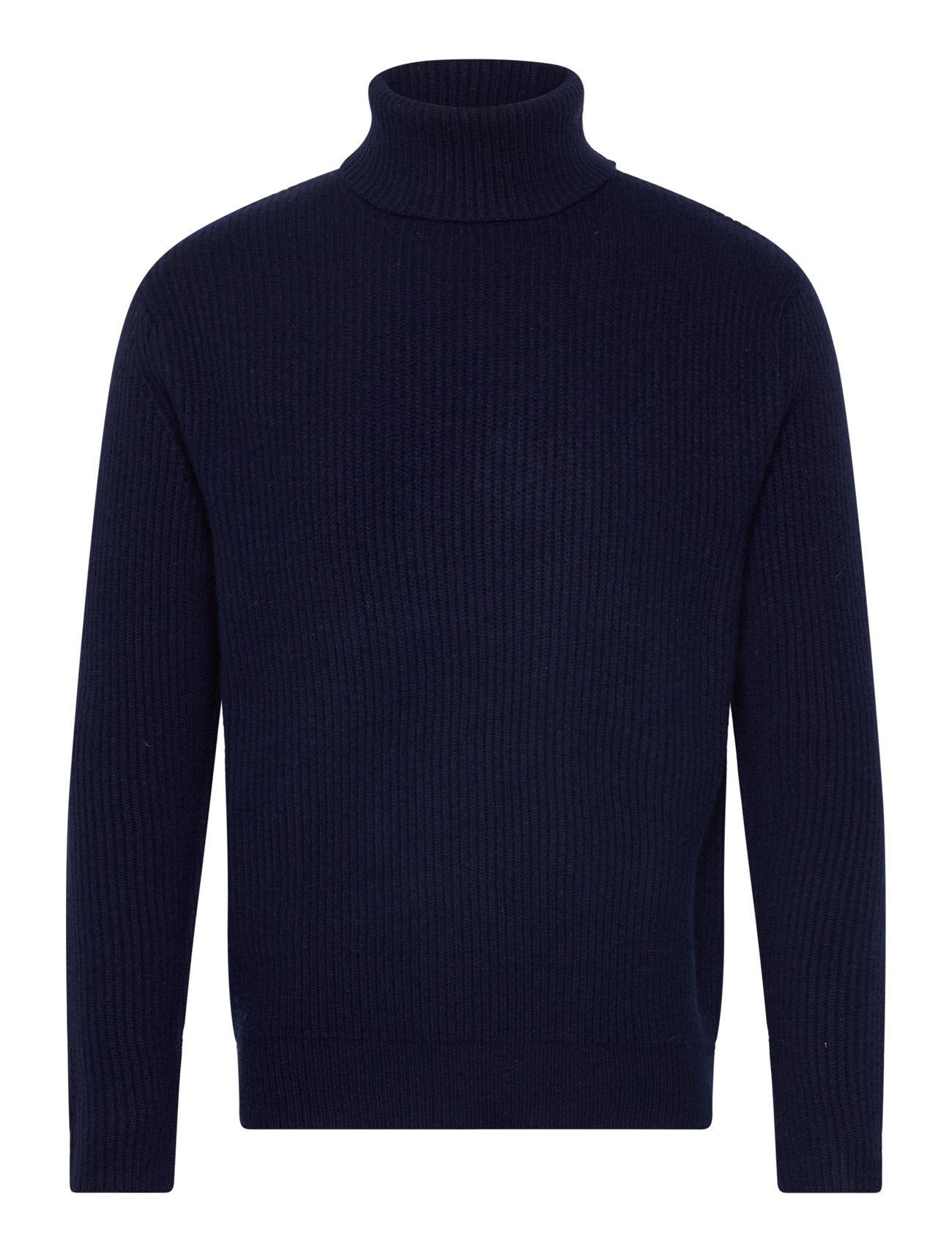 Les Deux Eddie Wool Rib Rollneck Knit Marinblå