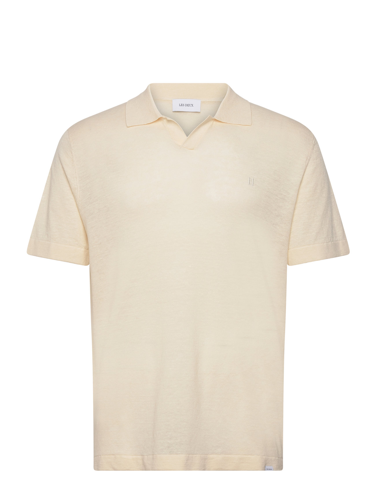 Emmanuel Polo Knit Tops Knitwear Short Sleeve Knitted Polos Cream Les Deux