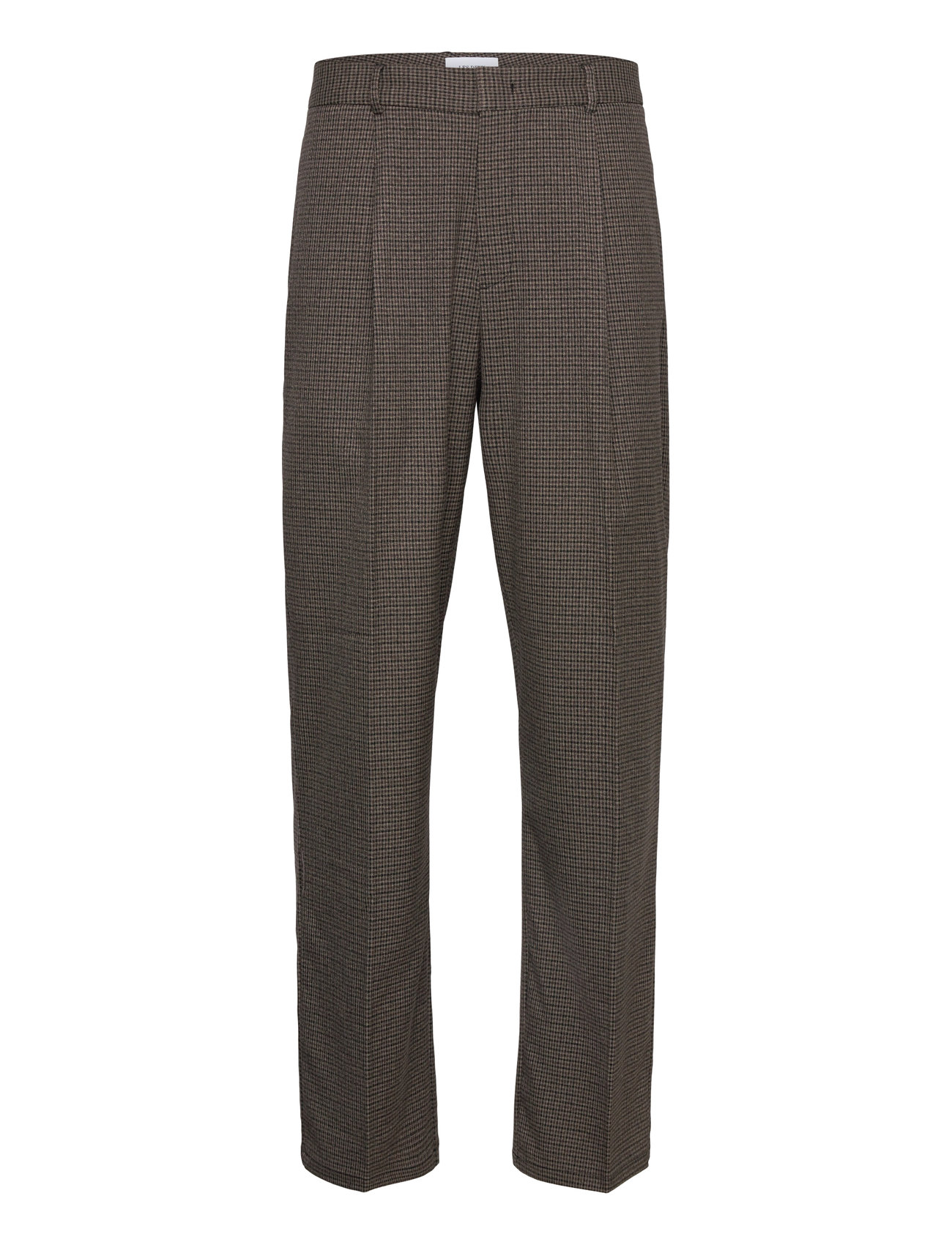 Les Deux Reece Check Pleated Suit Pants 2.0 Brun