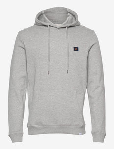 Piece Hoodie SMU - hoodies - light grey melange/dark navy-rusty brown