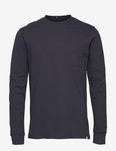Andrew Pique LS T-Shirt - podstawowe koszulki - dark navy