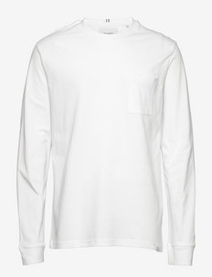 Andrew Pique LS T-Shirt - basic t-shirts - white