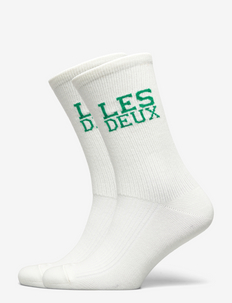 Les Deux 2-Pack Rib Socks - multipack strømper - off white/sports green