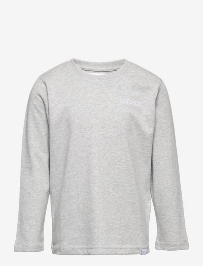 Diego LS T-shirt Kids - långärmade - light grey melange/white