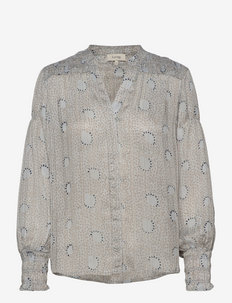 LR-LUNA - long sleeved blouses - l230c - gray dawn combi