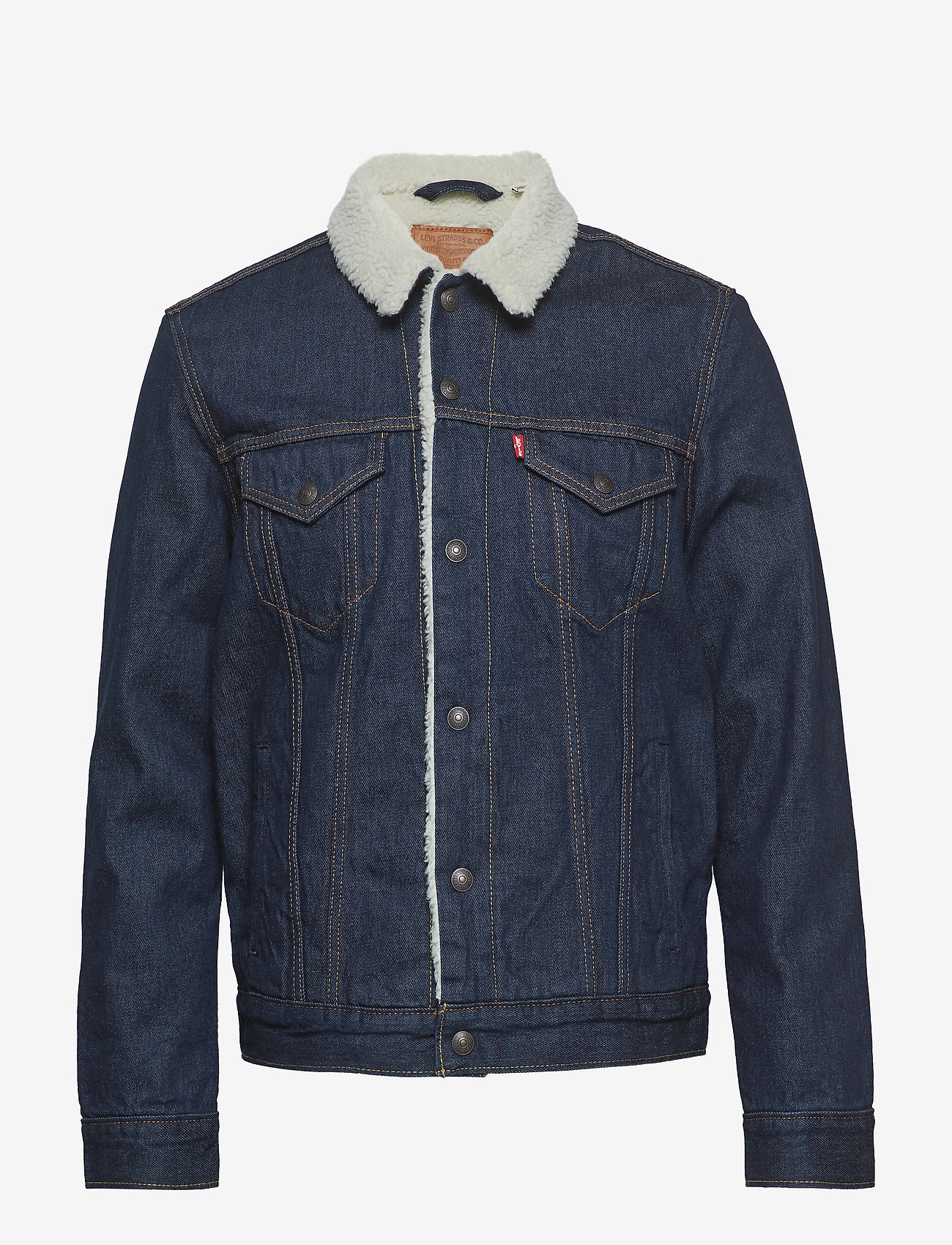 LEVI´S Men - TYPE 3 SHERPA TRUCKER ROCKRIDG - kurtki jeansowe z podszewką - med indigo - worn in - 0