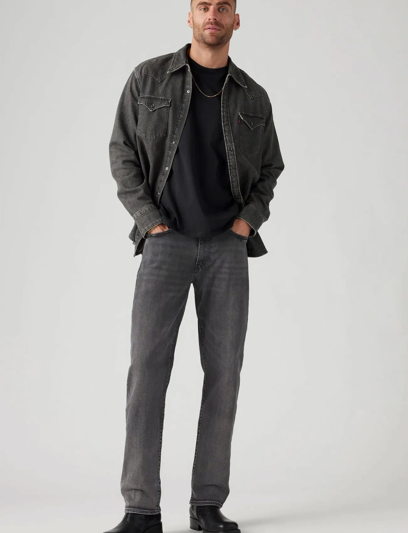 Levi's 514 Straight Z1489 Dark Gray W, 34 x 32, Grey, Jeans > Almindelige, Herre