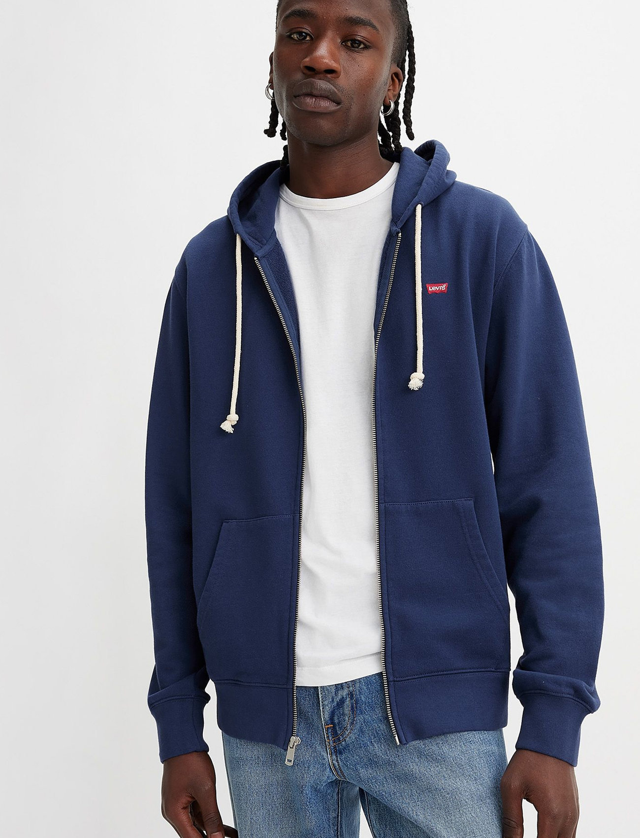 LEVI’S/BLUE DENIM FULL ZIP HOODIE JACKET