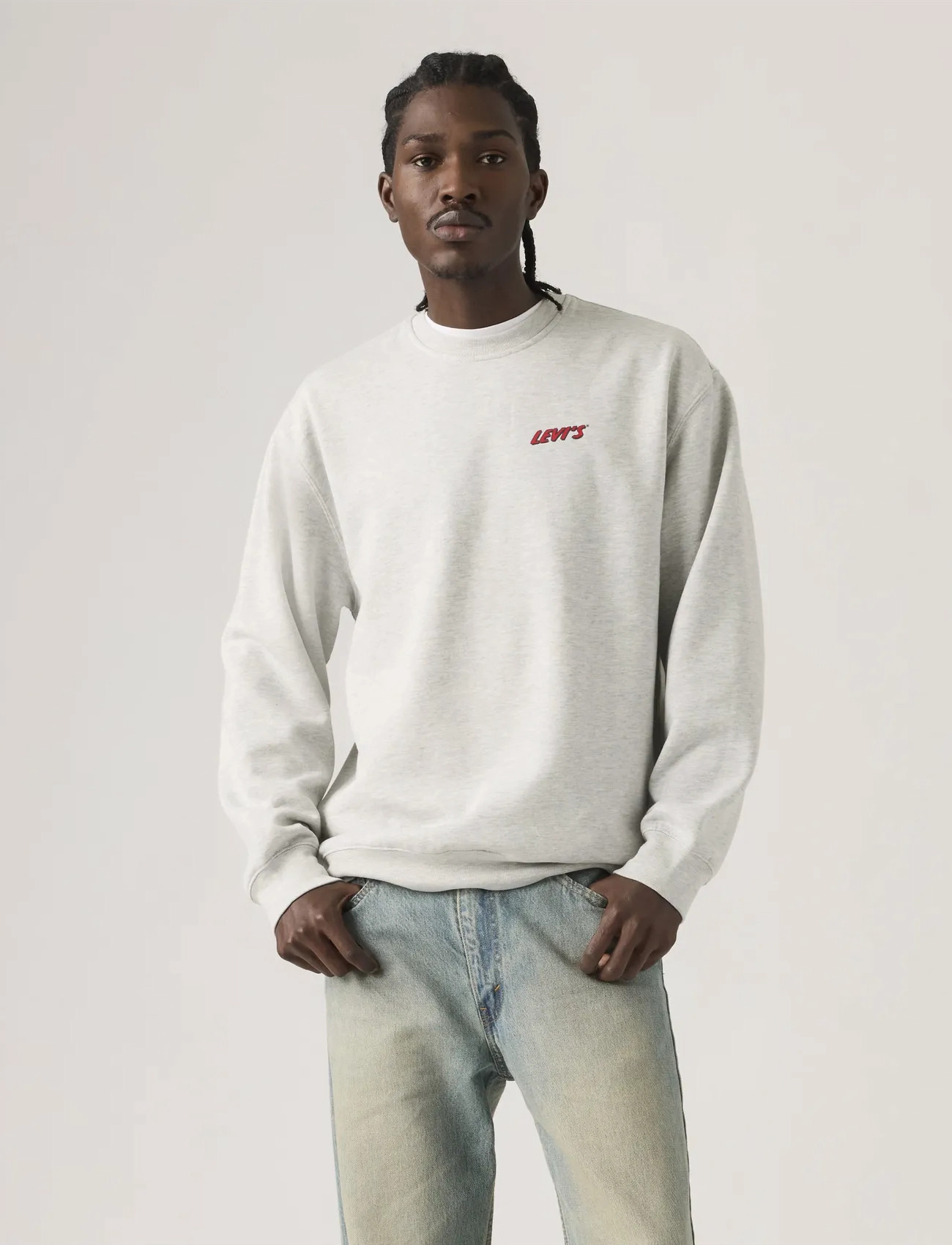 Levi's Relaxd Graphic Crew Levis Chap, L, Grey, Sweatshirts & Hættetrøjer > Sweatshirts, Herre