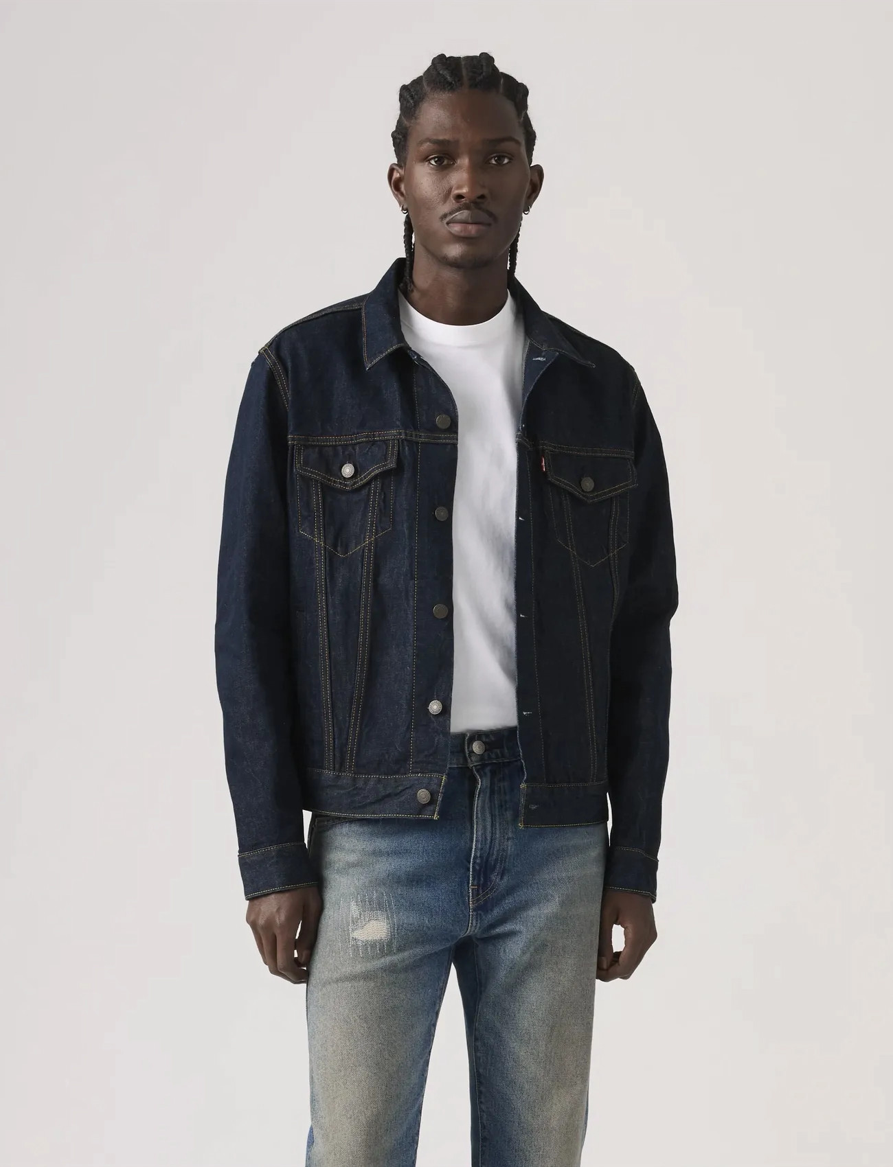 Levi's The Trucker Jacket Wash It Out, S, Navy, Denim > Unlined Denim Jackets, Herre