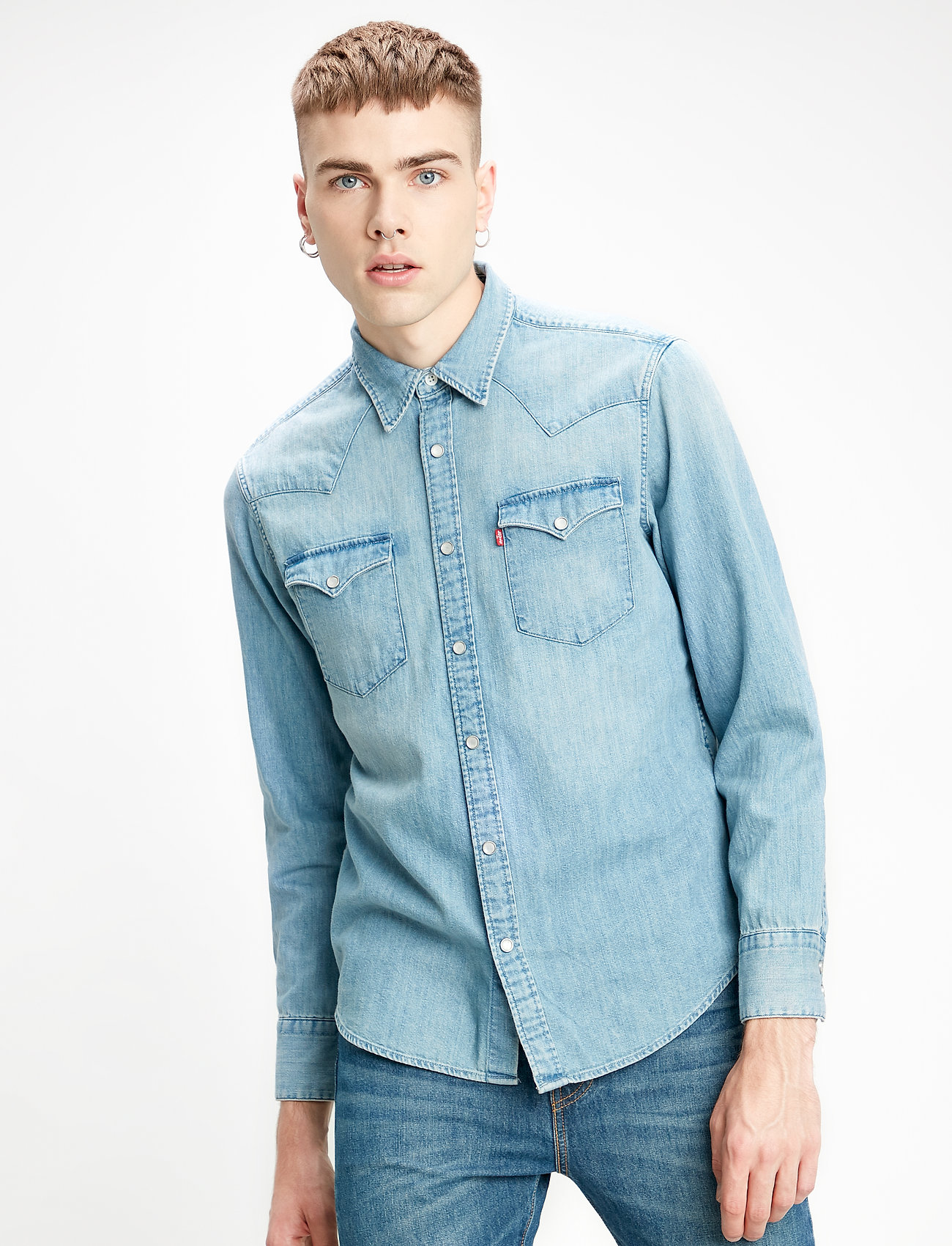 levi's barstow western denim shirt indigo