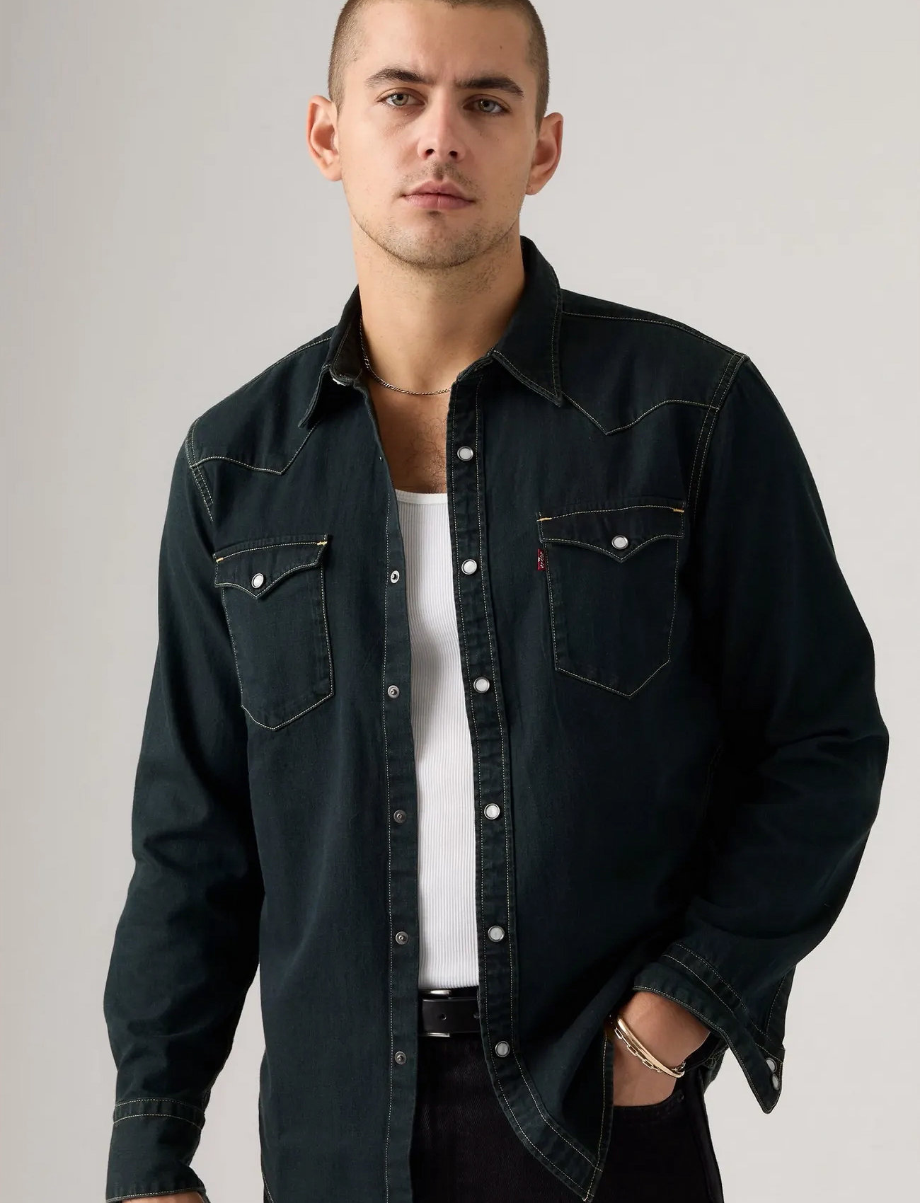 Levi's Barstow Western Standard Beaut, XL, Black, Skjorter > Denim-Skjorter, Herre