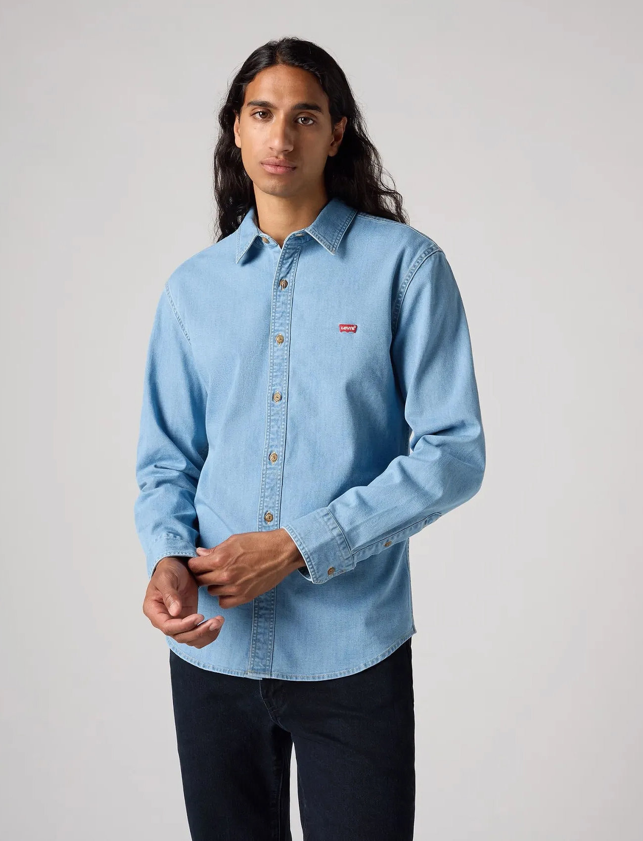 Levi's Ls Battery Hm Shirt Slim Osbor, S, Blue, Skjorter > Denim-Skjorter, Herre