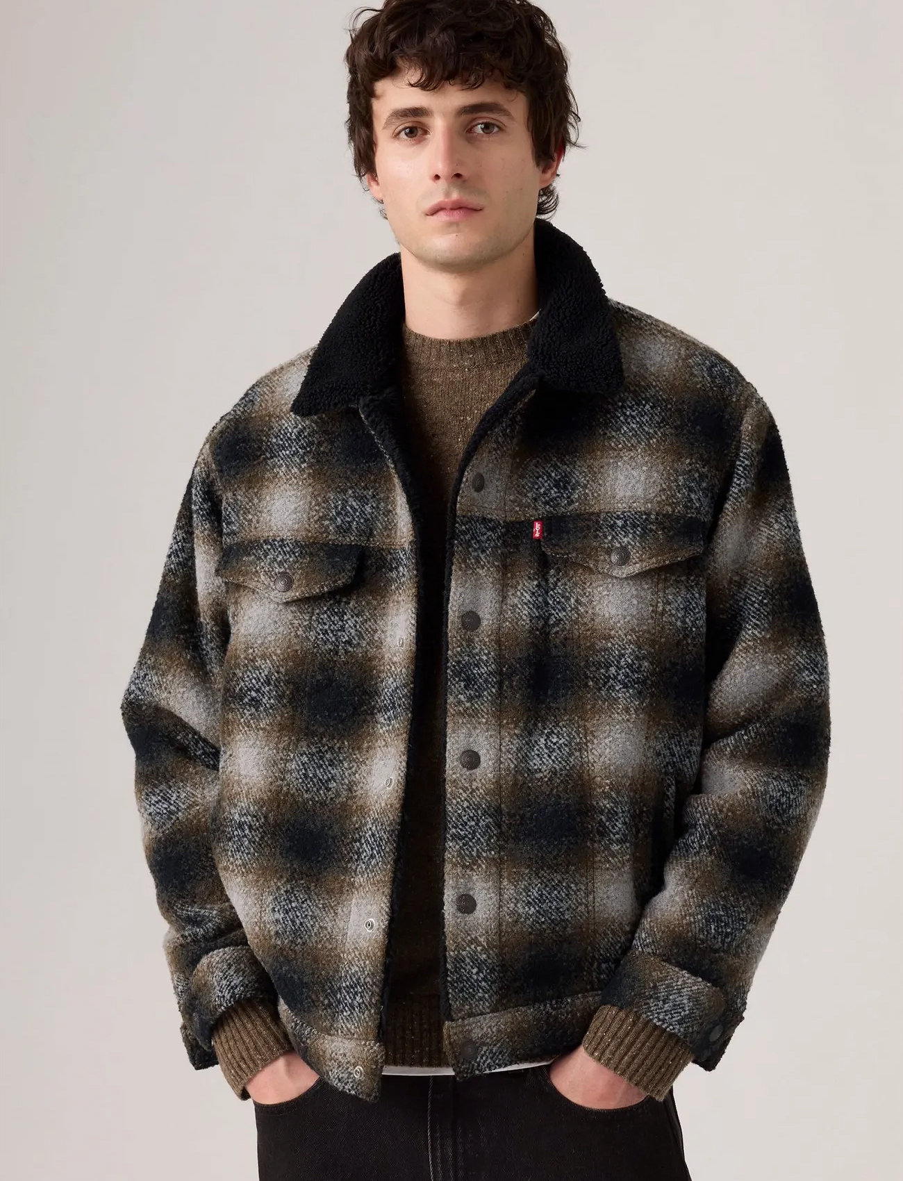 Levi's Relaxed Fit Plaid Tr James Pla, XL, Brown, Overdele > Overtrøjer, Herre