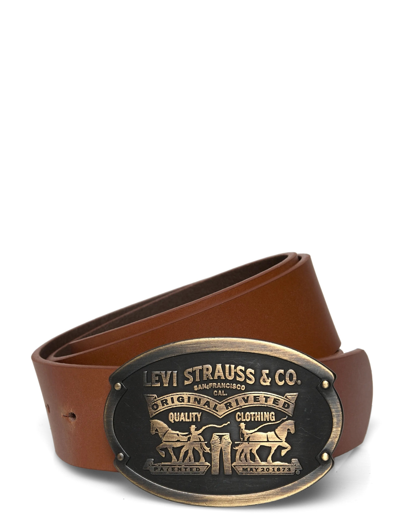 Levi's Billy Plaque Belt Toffee, 80, Brown, Bælter > Klassiske Bælter, Herre