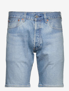501 HEMMED SHORT MOUNTAIN LIFE - denim shorts - light indigo - worn in