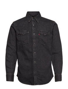 levi dark denim shirt