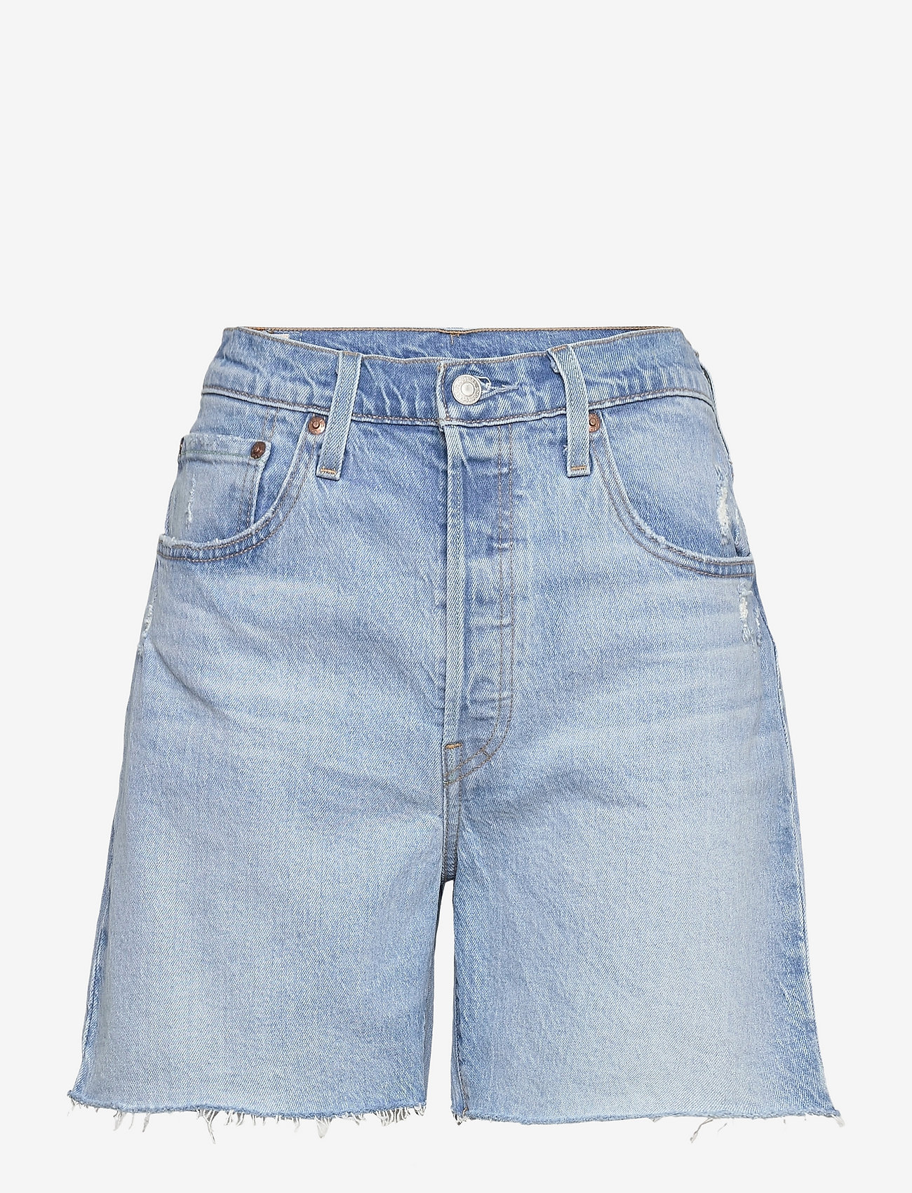 levi's 501 mid thigh shorts white