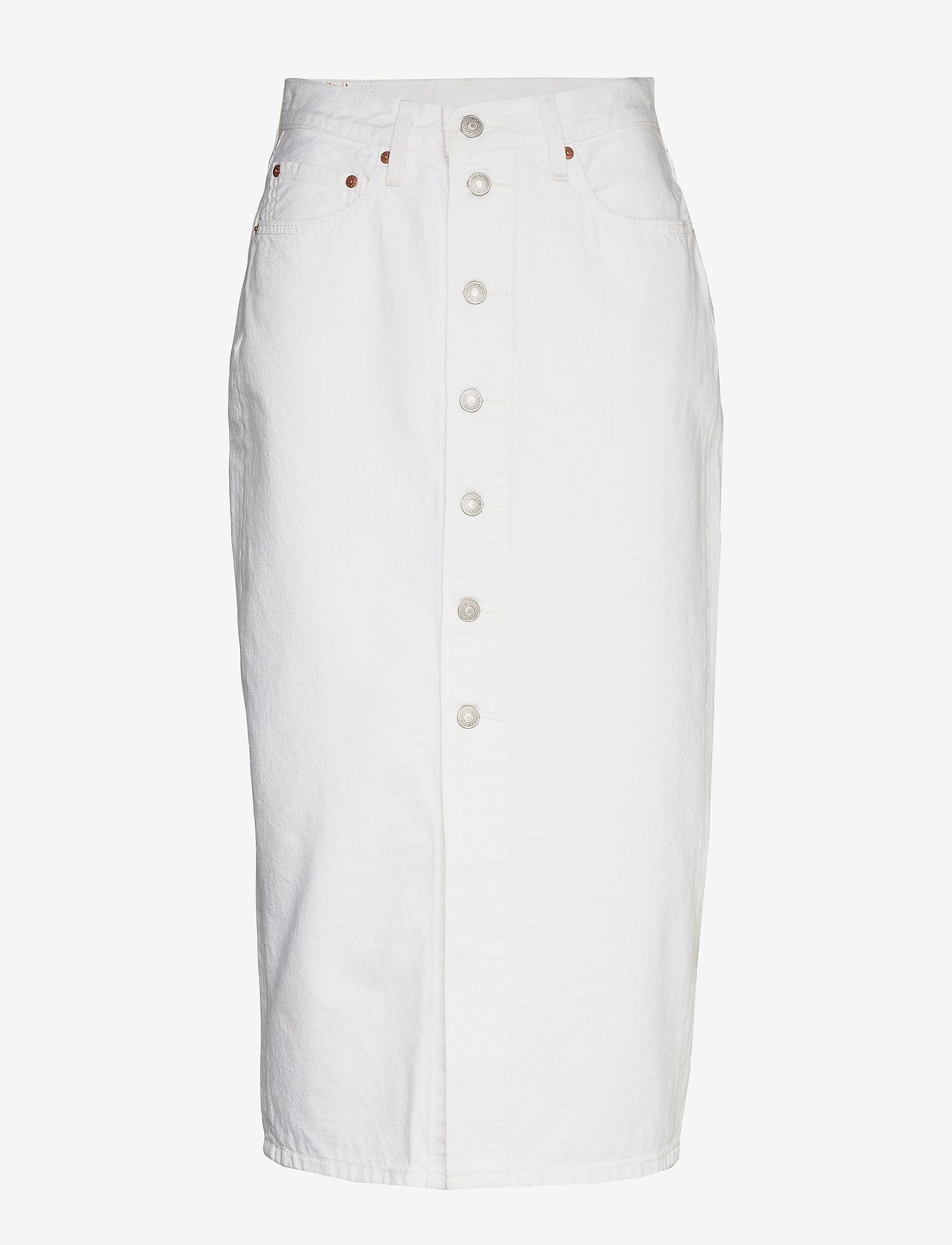 high waisted white skirt