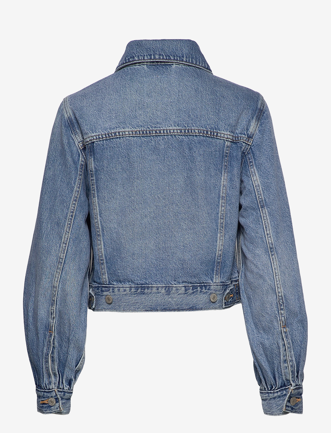 levi puff sleeve denim jacket