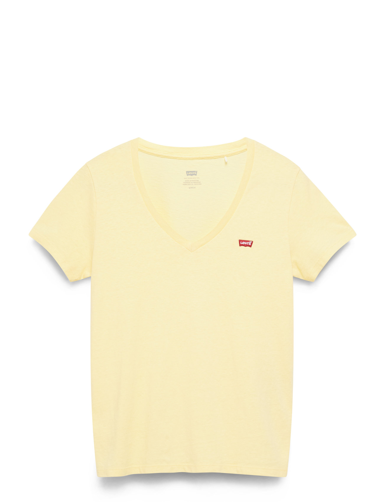 Levi's Perfect Slub Vneck Mood Yellow, M, Yellow, T-Shirts & Toppe > Kortærmede, Dame
