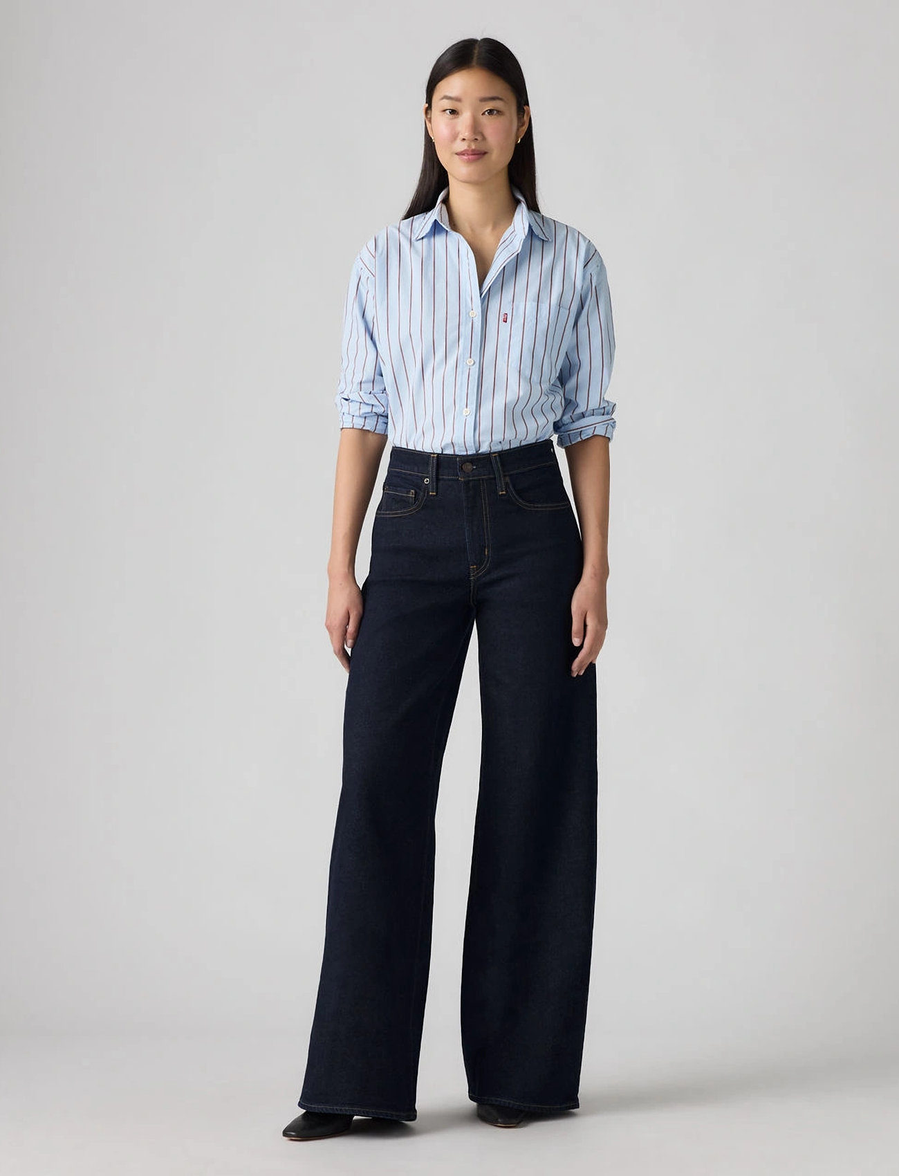 Levi's 728 Hr Wide Leg Retro Rinse Lb, 31 x 30, Navy, Jeans > Flares, Dame