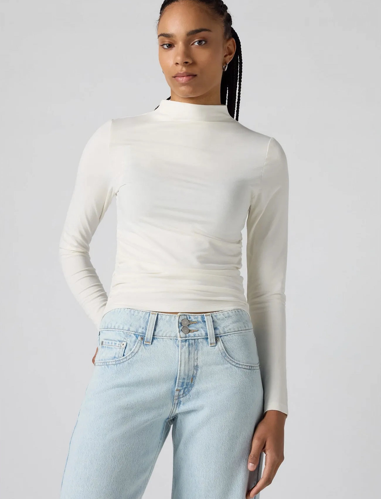 Levi's Nina Top Egret, L, Cream, Strik > Rullekrave, Dame