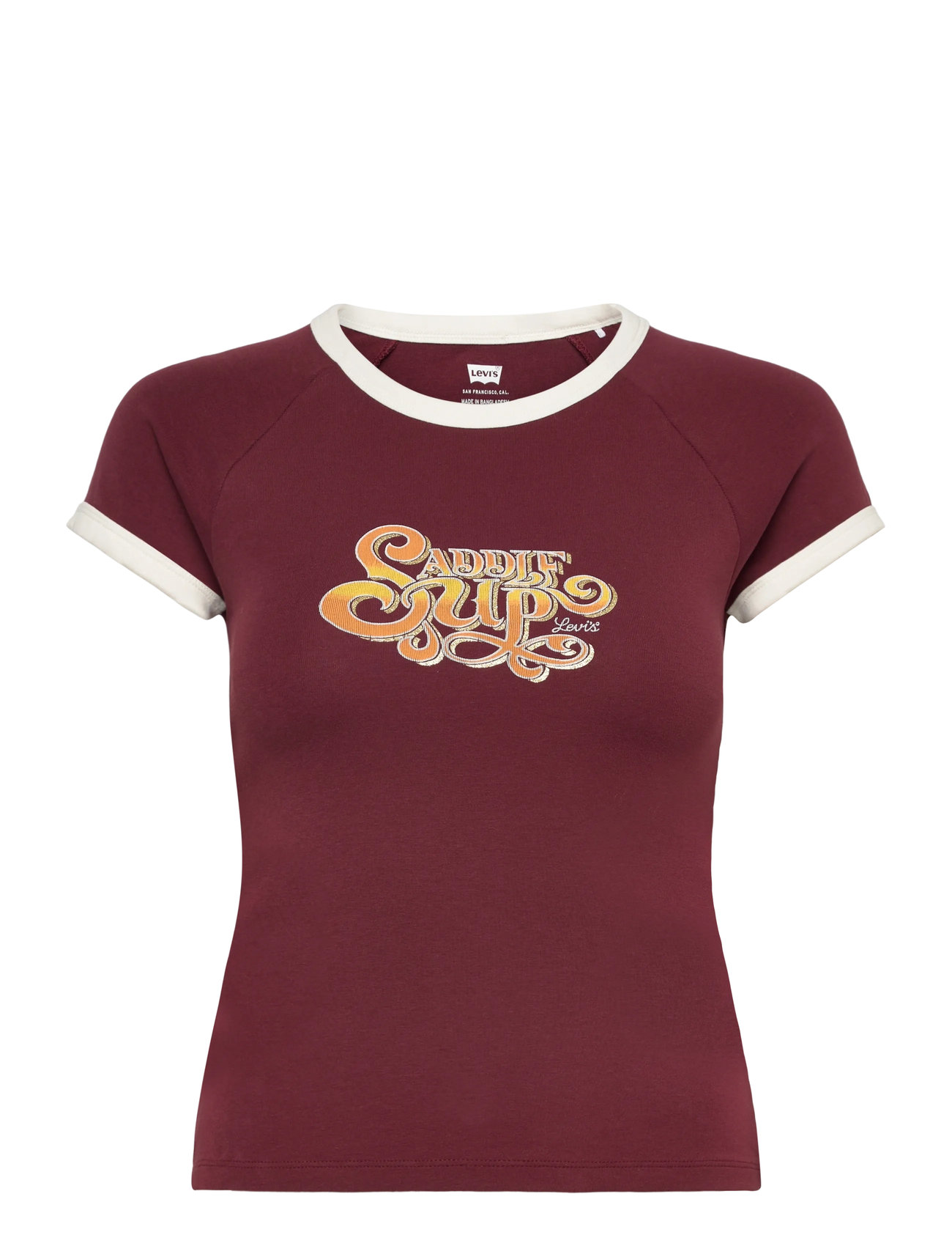 LEVI'S Gr Riley Raglan Tee Glitz Sadd Burgundy - XS - Damen