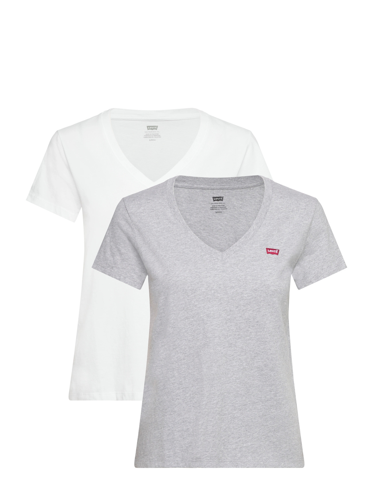 LEVI'S 2Pack Perfect Vneck Tees 2 Pac Weiß - XS - Damen