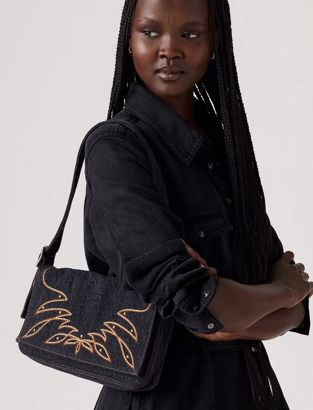 Levi's Brannan Shoulder Bag Black Dar, One Size, Black, Tasker > Tasker Med Tophåndtag, Dame