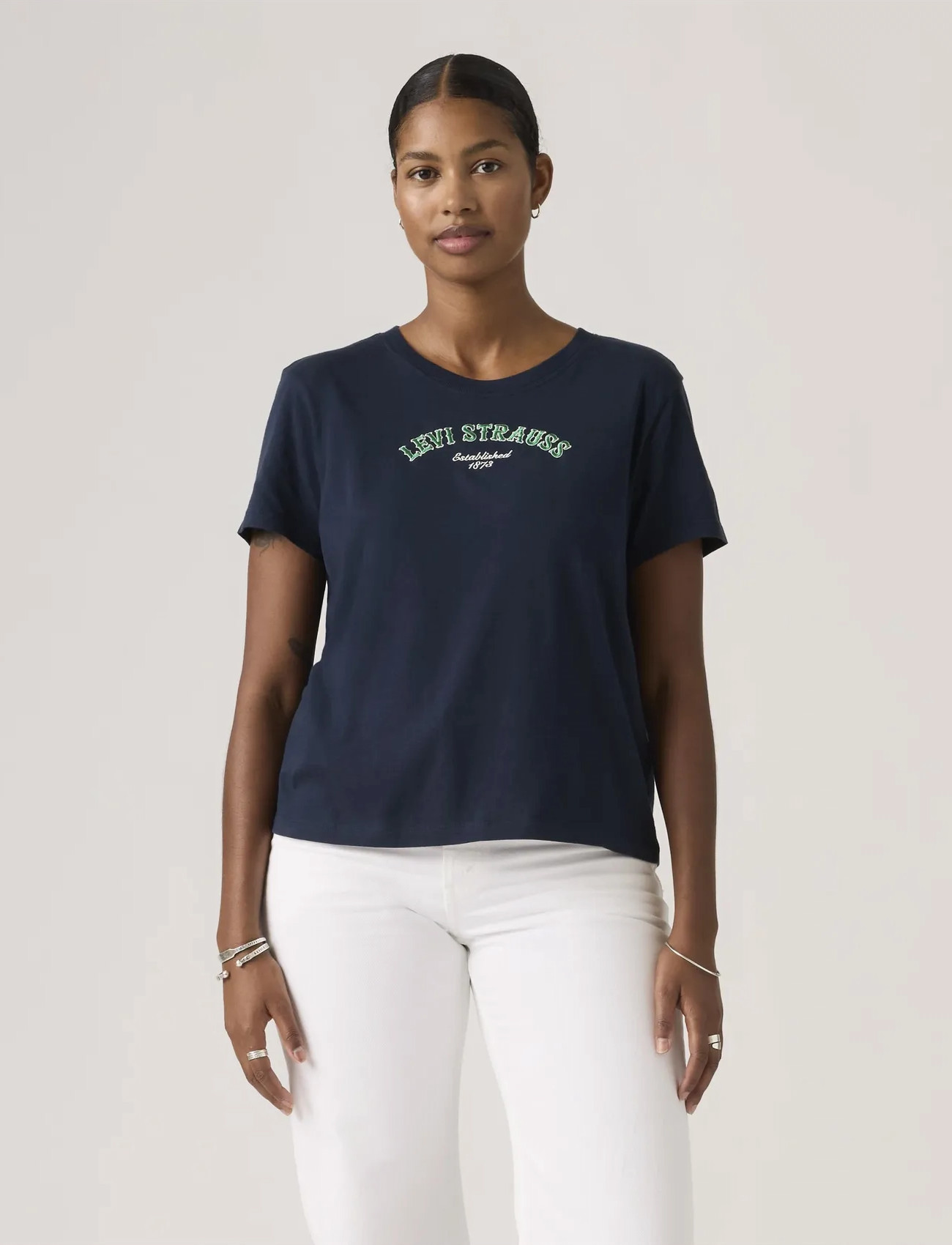 Levi's Gr Favorite Tee Funky Collegia, S, Navy, T-Shirts & Toppe > Kortærmede, Dame