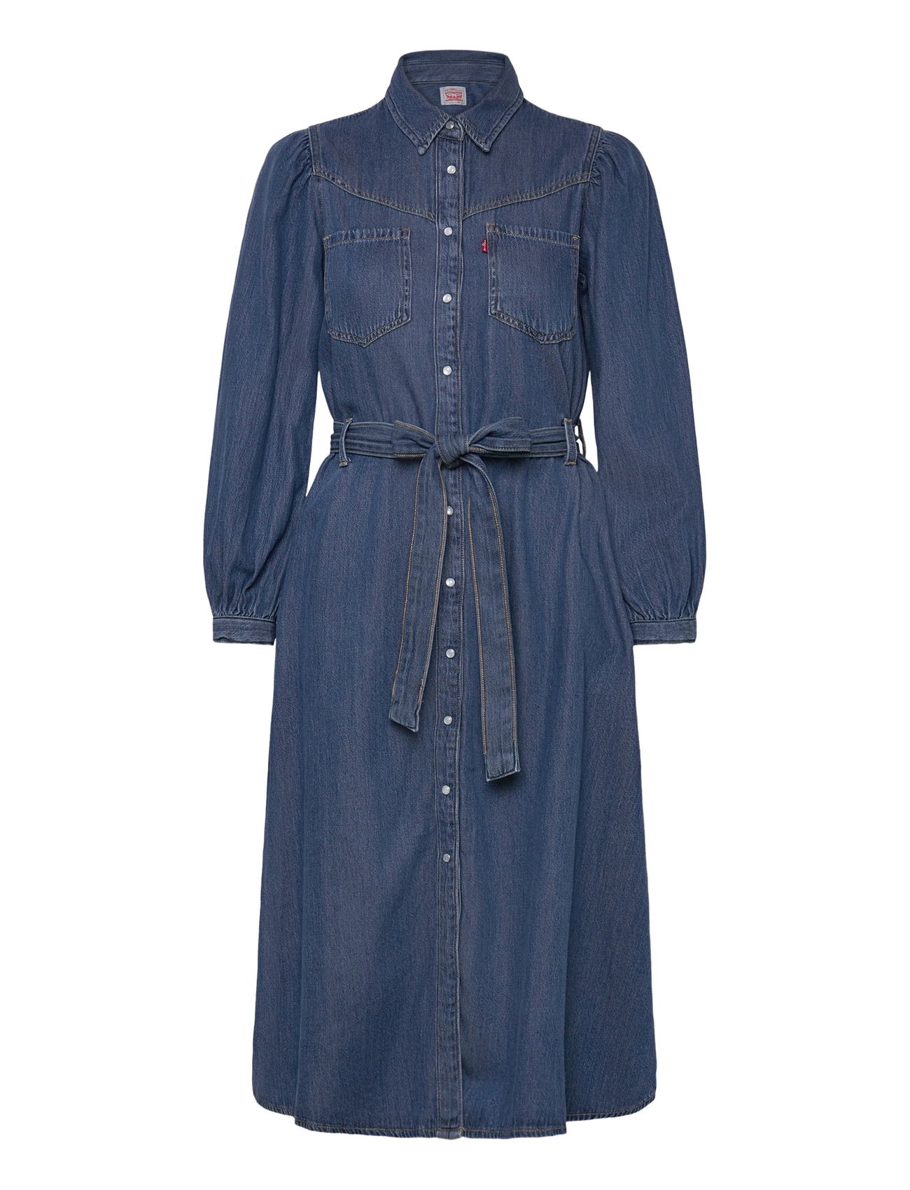 LEVI'S Journey Ls Maxi Kleid Celestia Blau - M - Damen