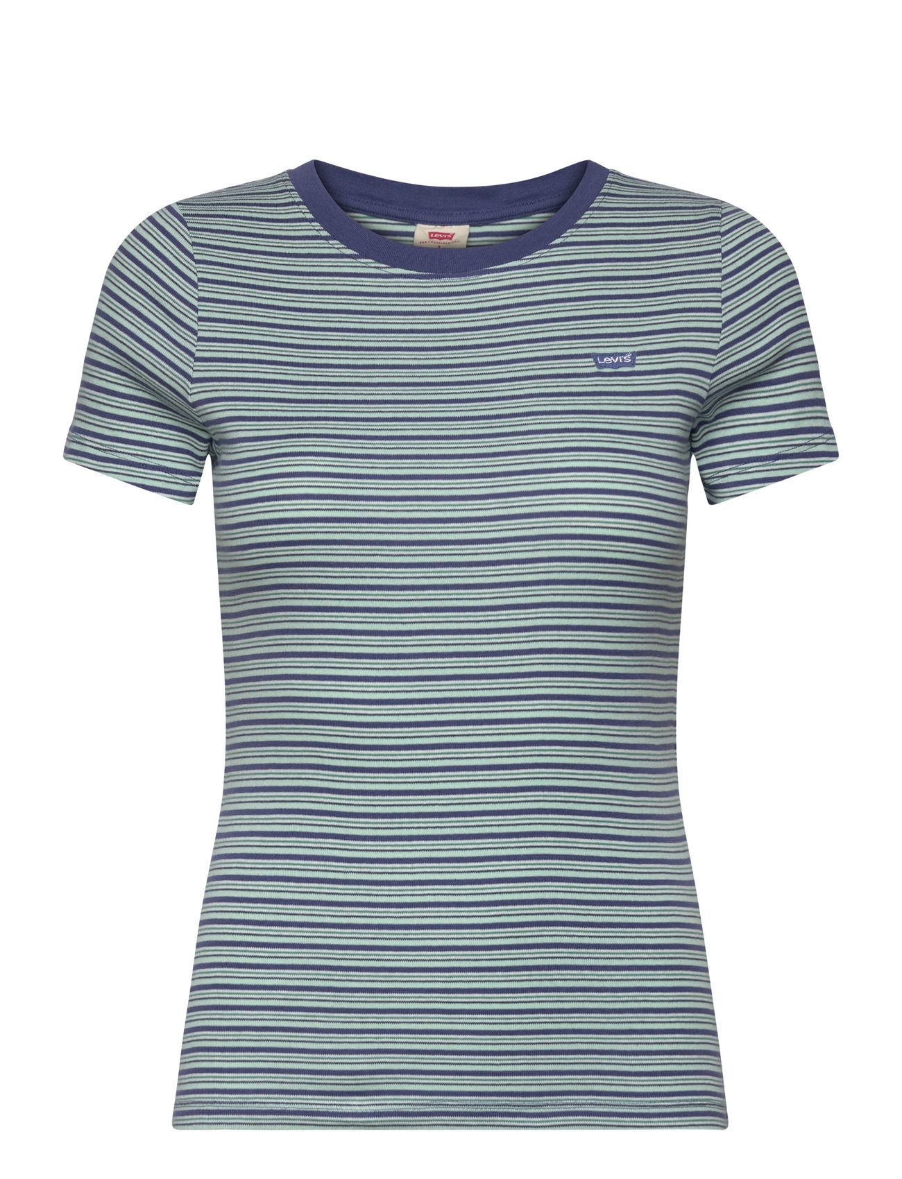 Ss Rib Baby Tee Epic Stripe Co Tops T-shirts & Tops Short-sleeved Blue LEVI´S Women