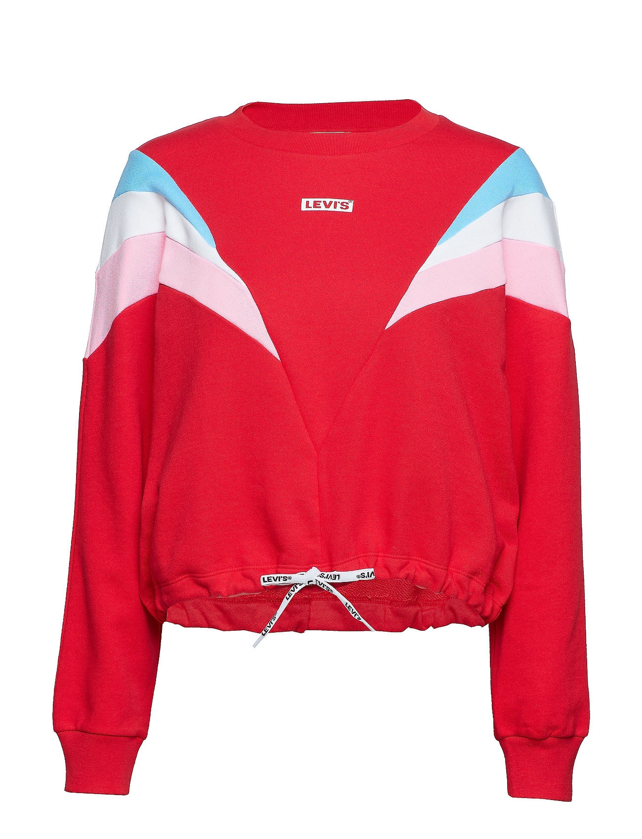 Levi S Women Florence Crew Baby Tab Cb Trui Met Lange Mouwen Rood Levis levi s women kopen in de aanbieding