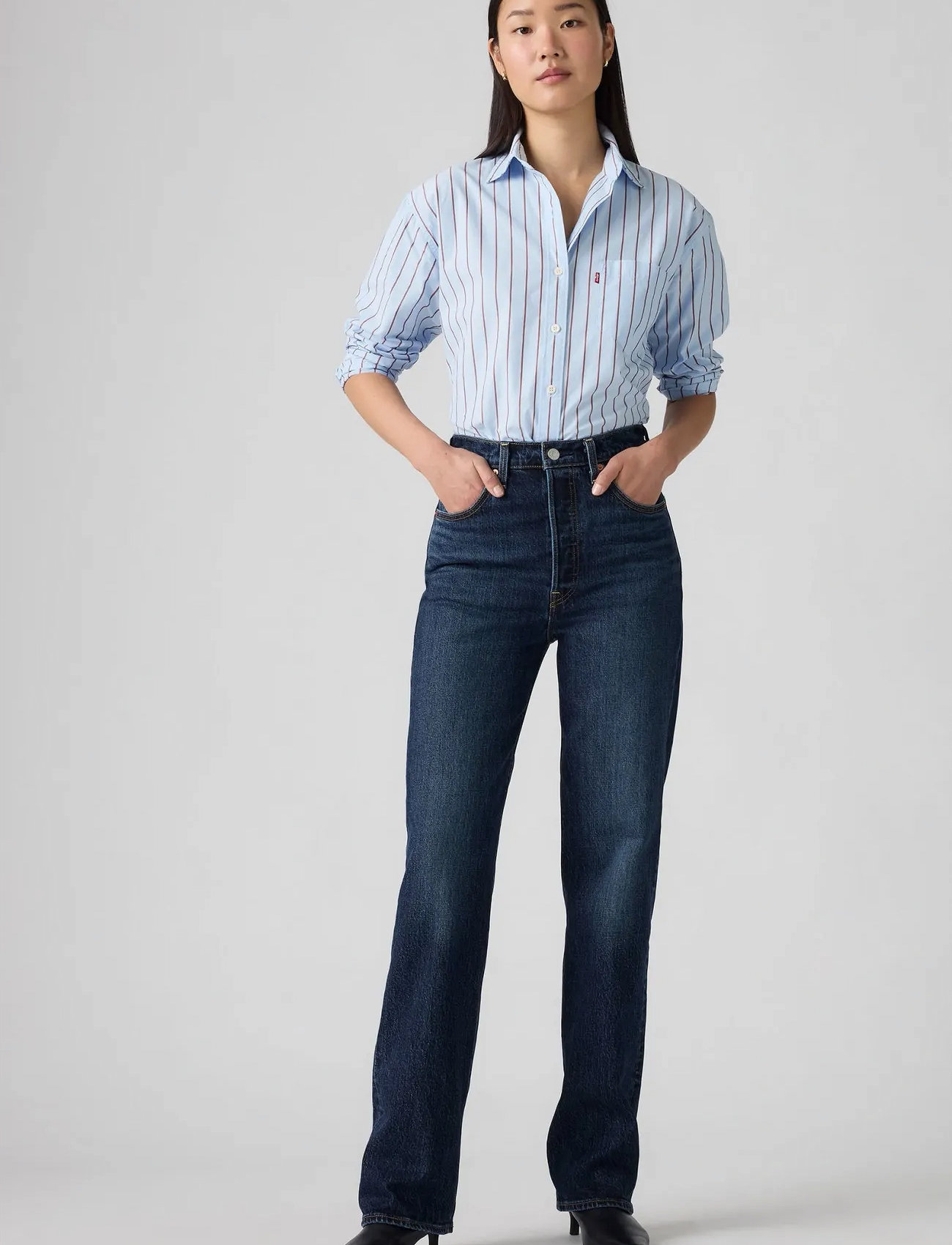 Levi's Ribcage Full Length Apply Now, 29 x 32, Navy, Jeans > Lige-Almindelige, Dame