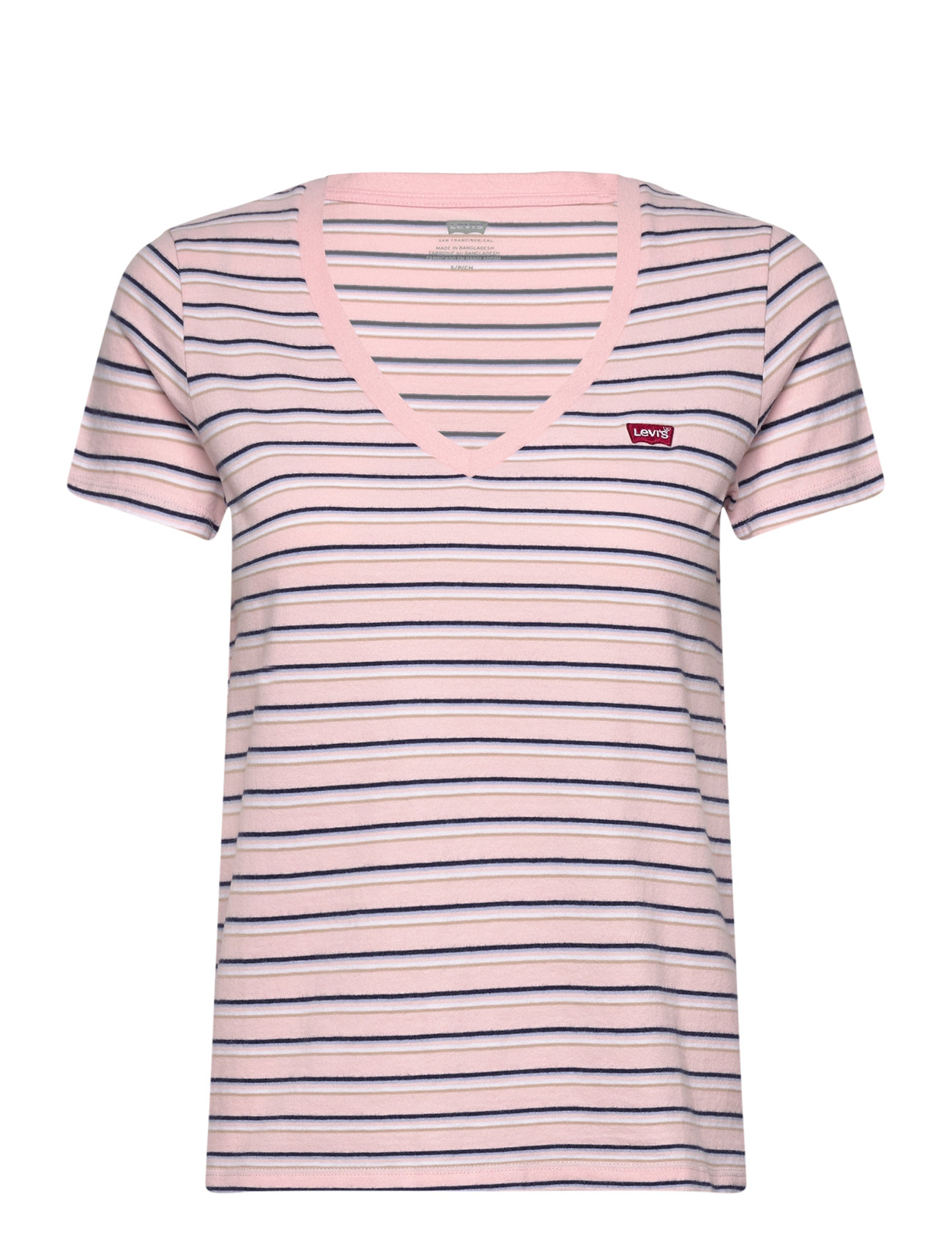 Perfect Vneck Cool Stripe Chal Tops T-shirts & Tops Short-sleeved Pink LEVI´S Women