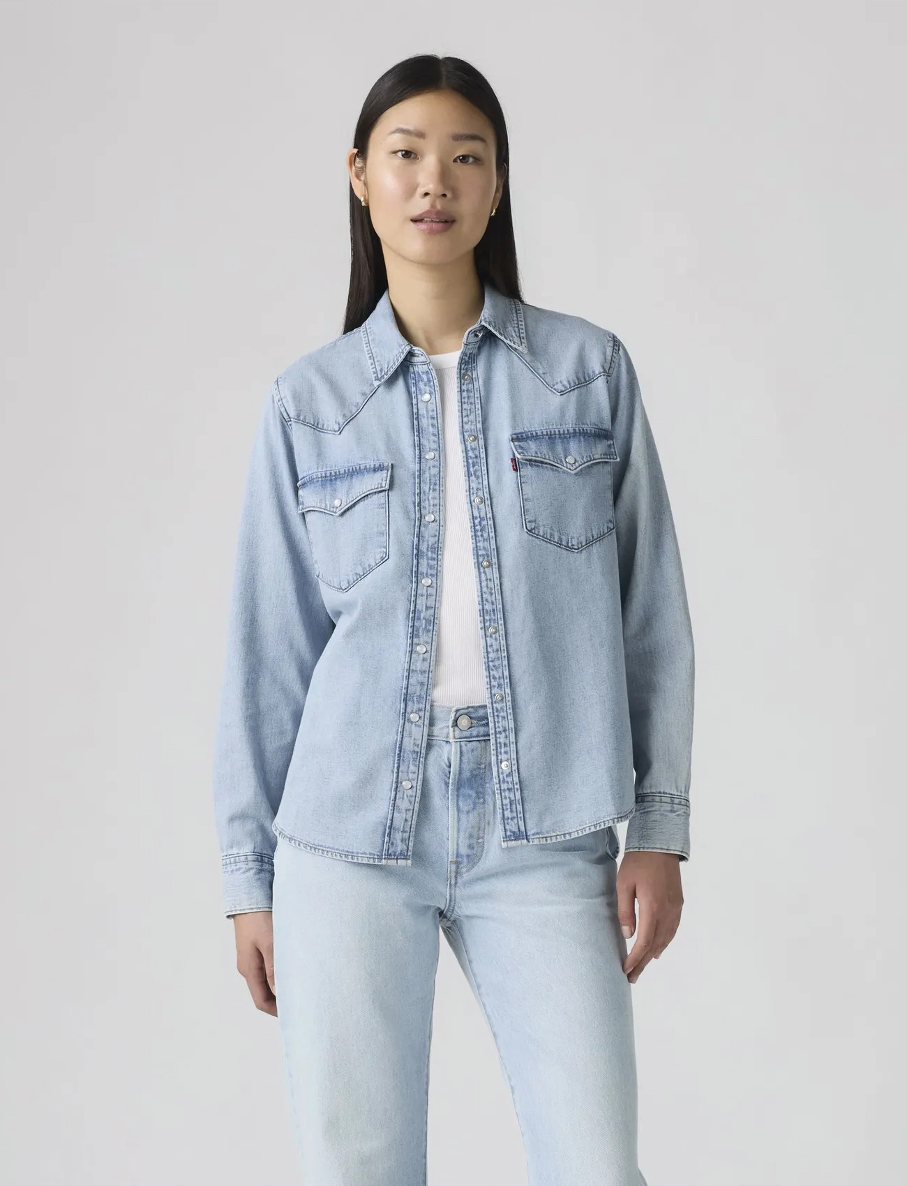 Levi's The Ultimate Western, L, Blue, Skjorter > Langærmede, Dame