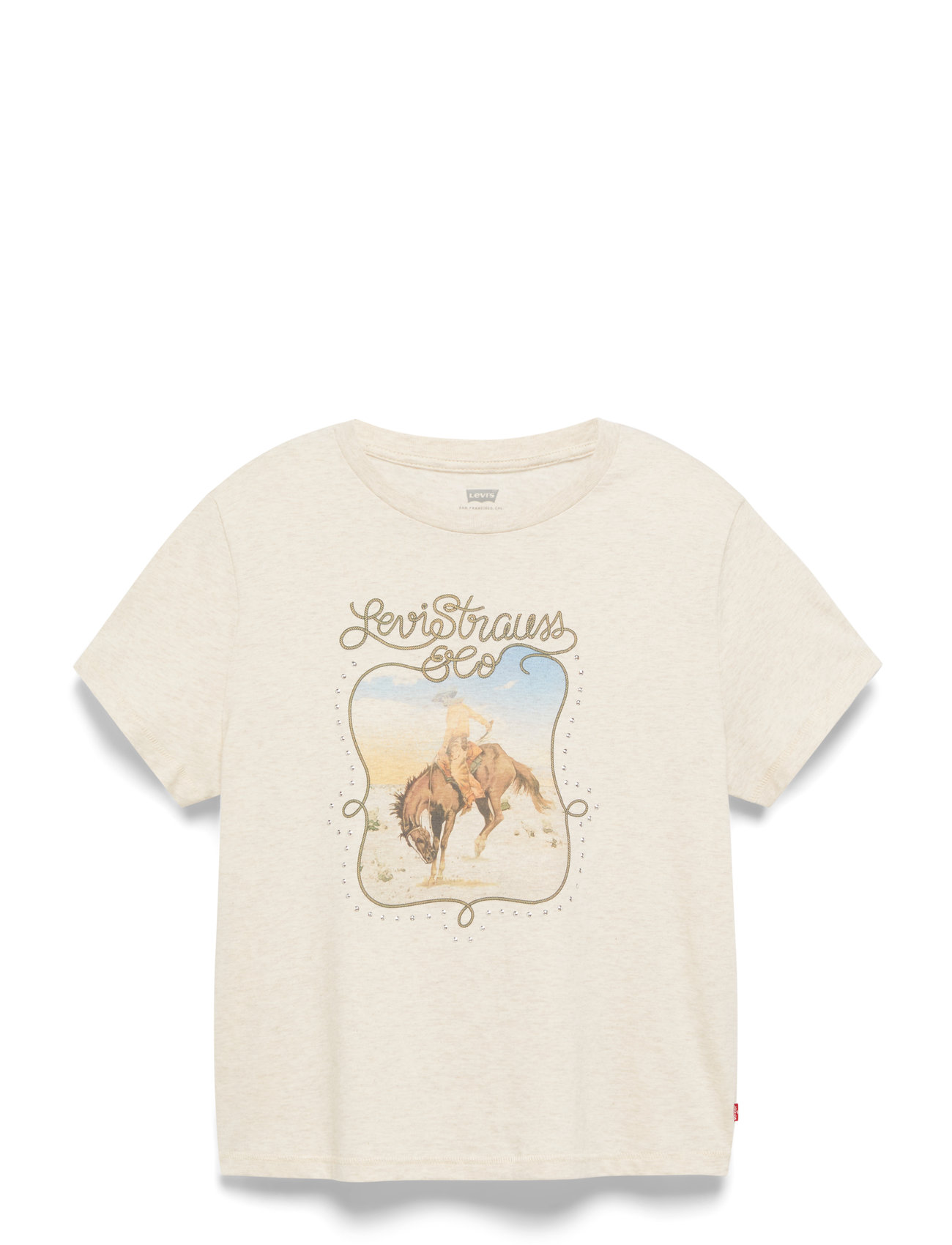LEVI'S Graphic Klassisch Tee Studded Co Beige - XS - Damen