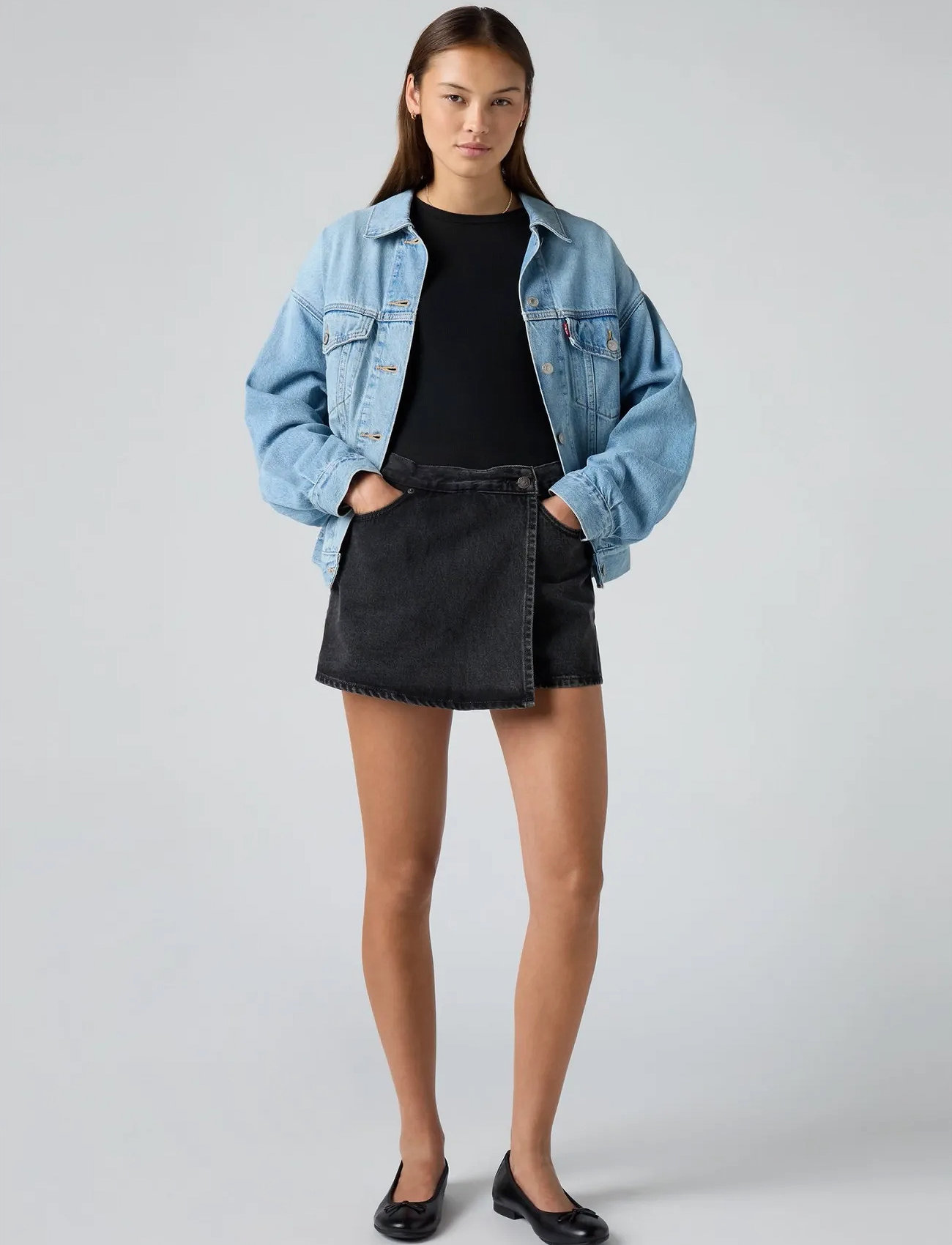 Levi's Skort Finally Here, 28, Grey, Shorts > Denim Shorts, Dame