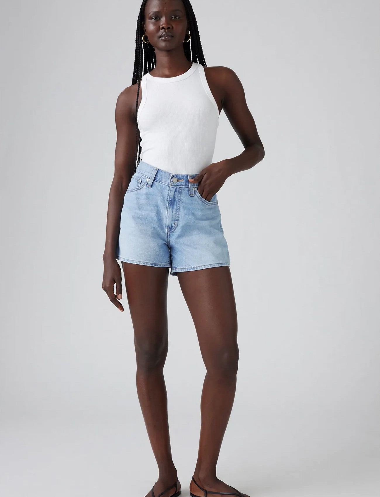 Levi's 80S Mom Short Cool Wise Owl, 25, Blue, Shorts > Denim Shorts, Dame