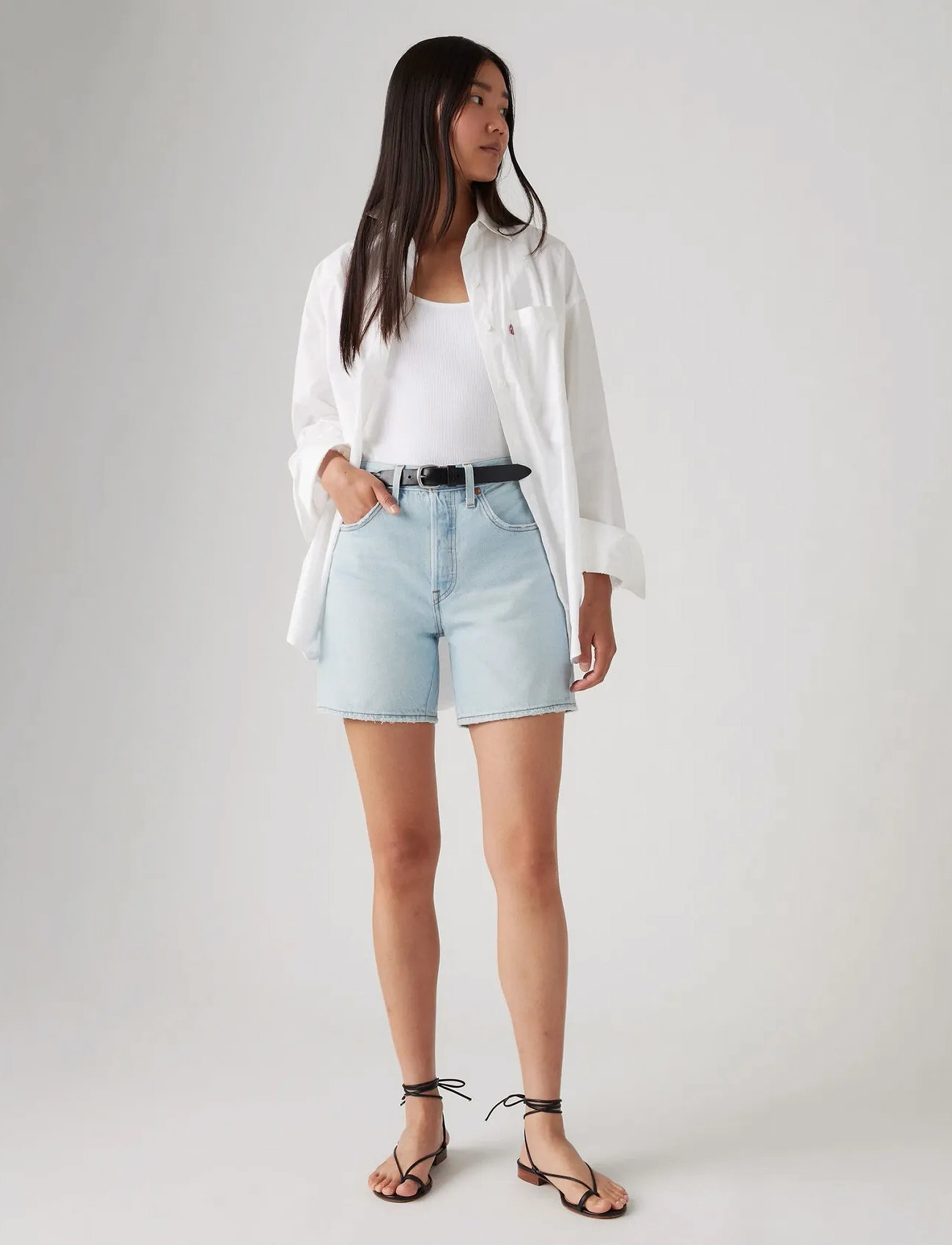 Levi's 501 Mid Thigh Short Lw Make Me, 32, Blue, Shorts > Denim Shorts, Dame