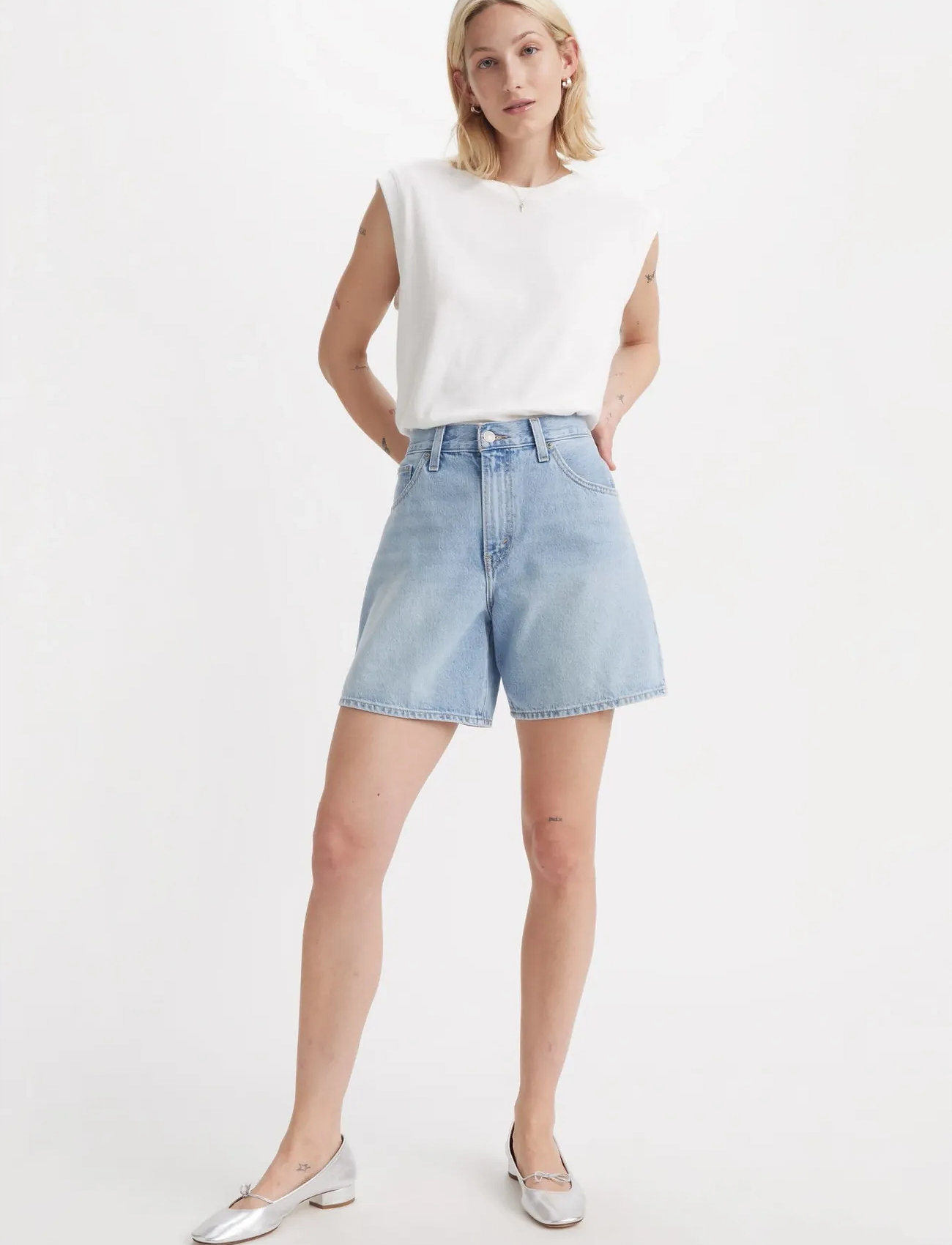Levi's High Baggy Short Far And Wide, 24, Blue, Shorts > Denim Shorts, Dame