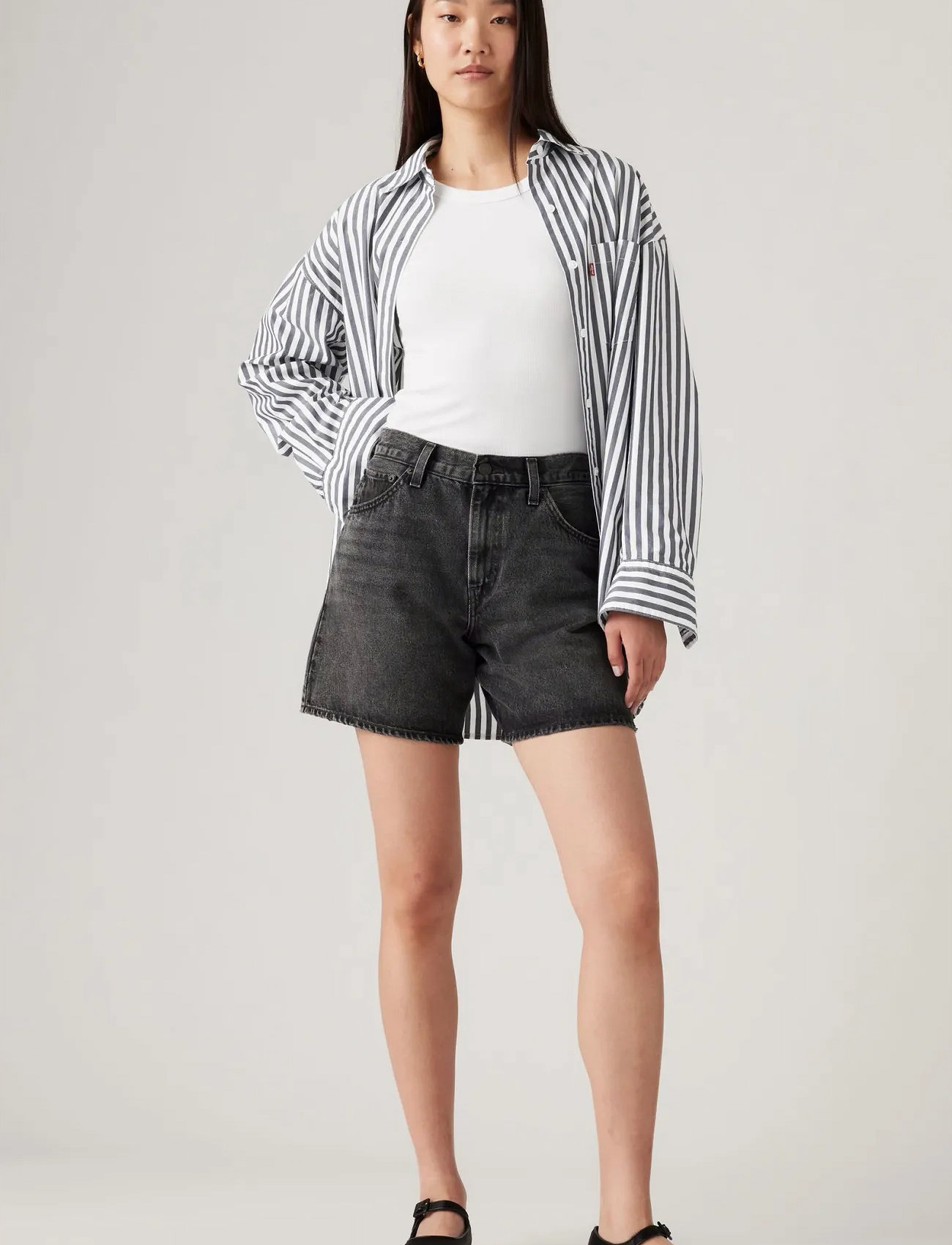 Levi's High Baggy Short Wheres My Pho, 26, Grey, Shorts > Denim Shorts, Dame