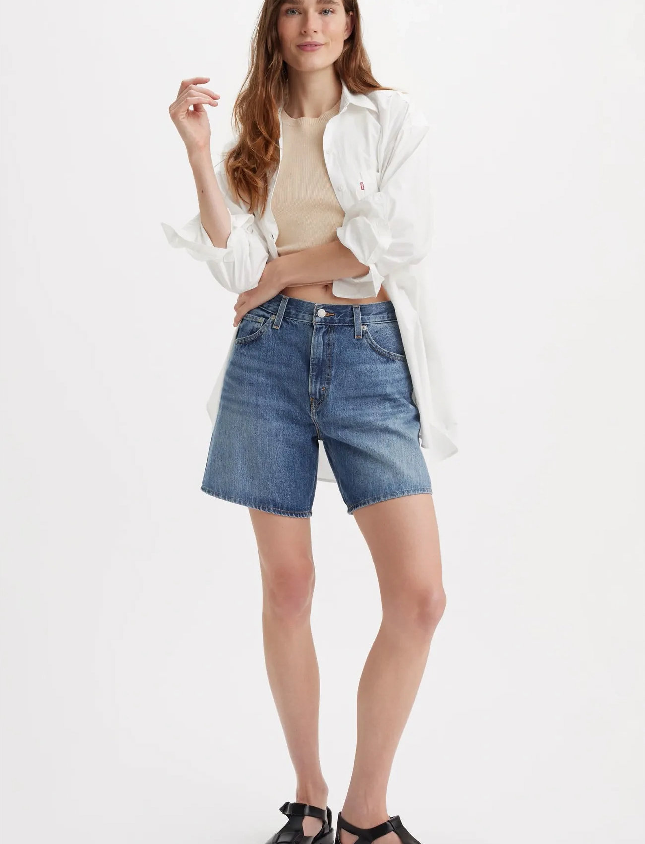 Levi's High Baggy Short Worn Memory S, 28, Blue, Shorts > Denim Shorts, Dame