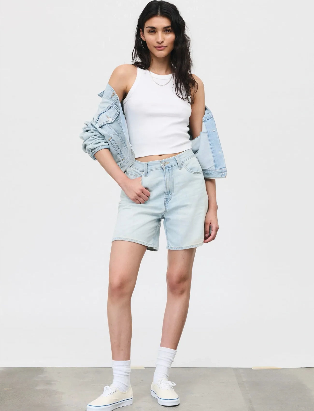 Levi's High Baggy Short Luxury Trip S, 27, Blue, Shorts > Denim Shorts, Dame