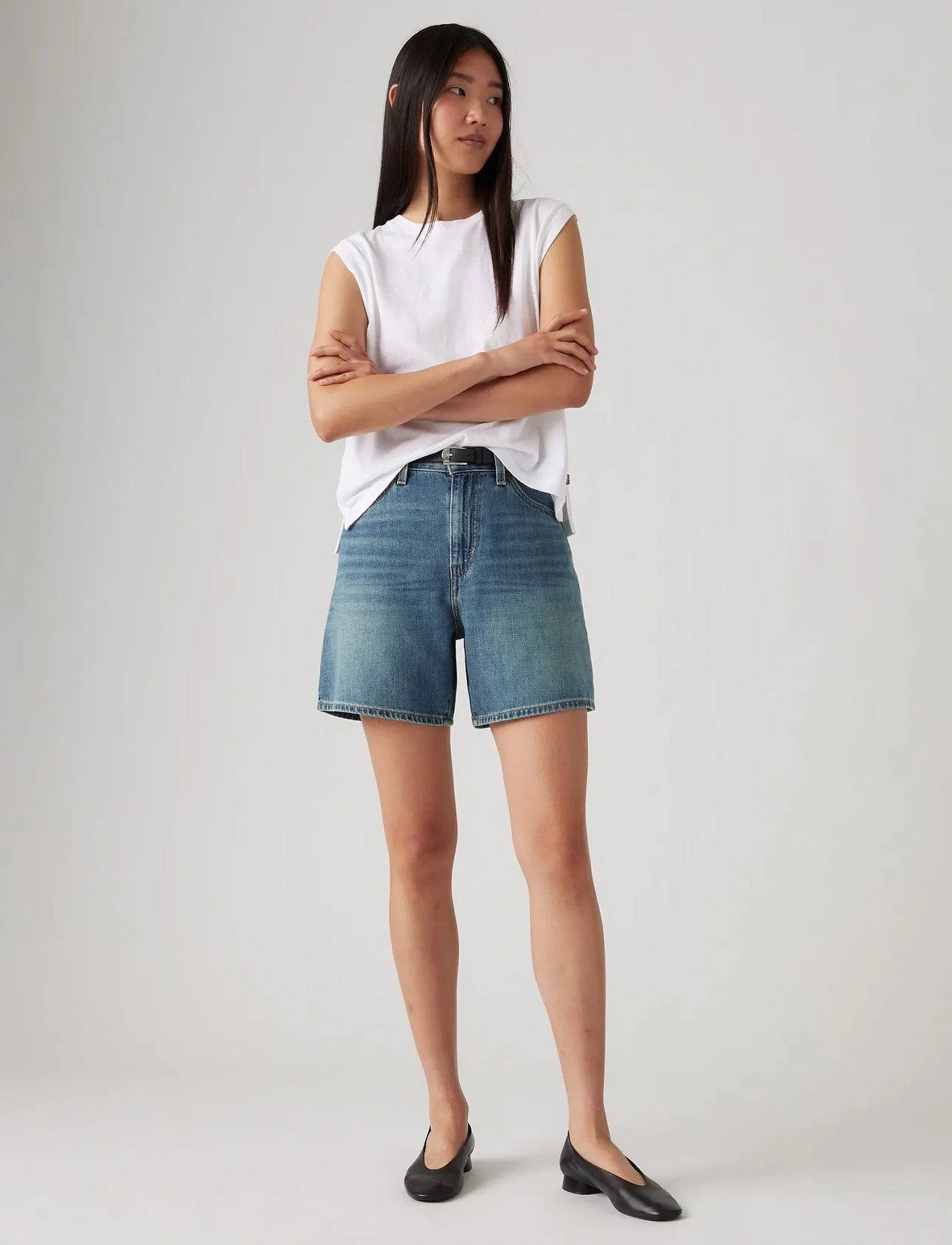 Levi's High Baggy Short Stop Flaxing, 32, Blue, Shorts > Denim Shorts, Dame