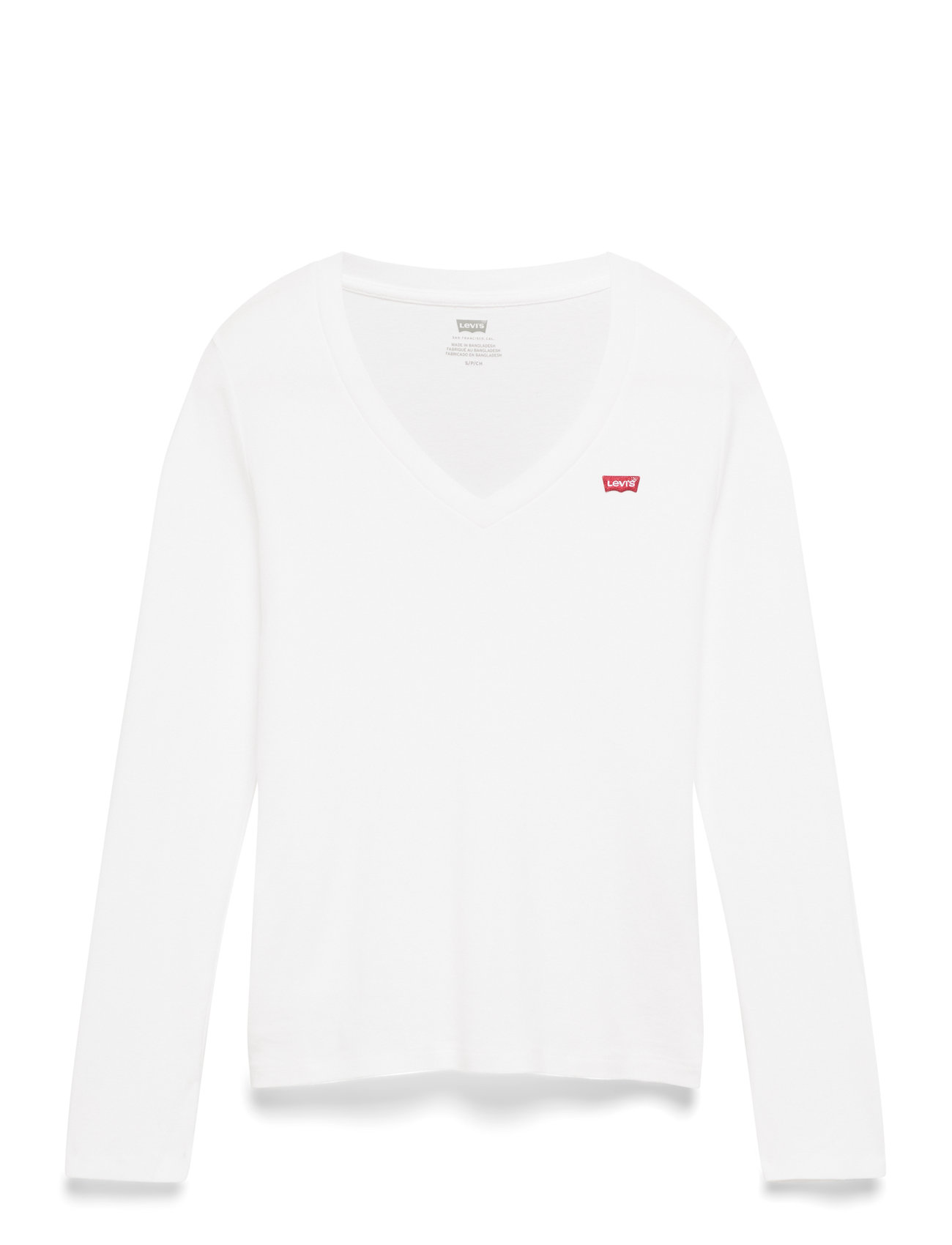 LEVI'S Essential Hm Ls Vneck Weiß + Weiß - M - Damen